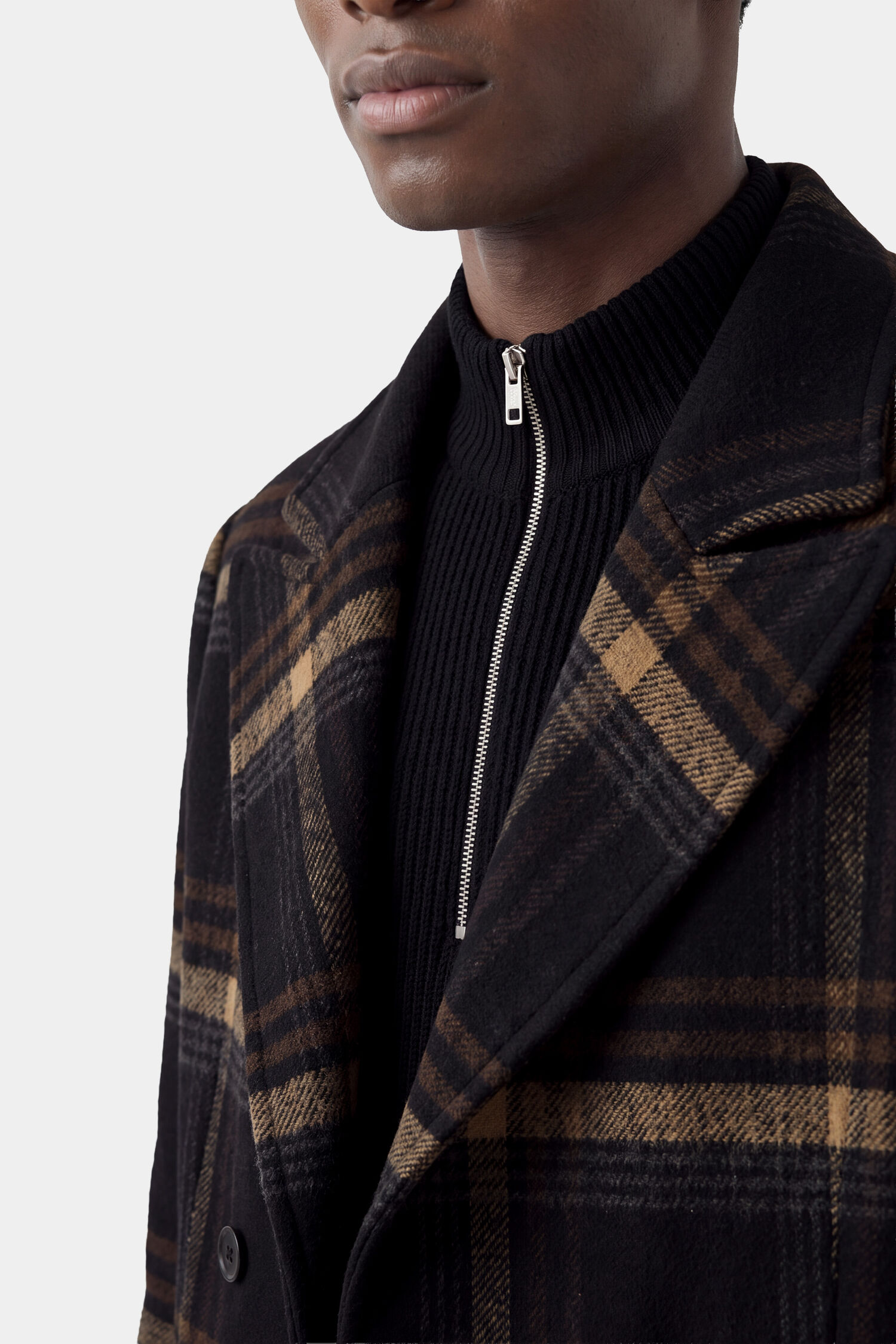 Damian Check Wool Coat