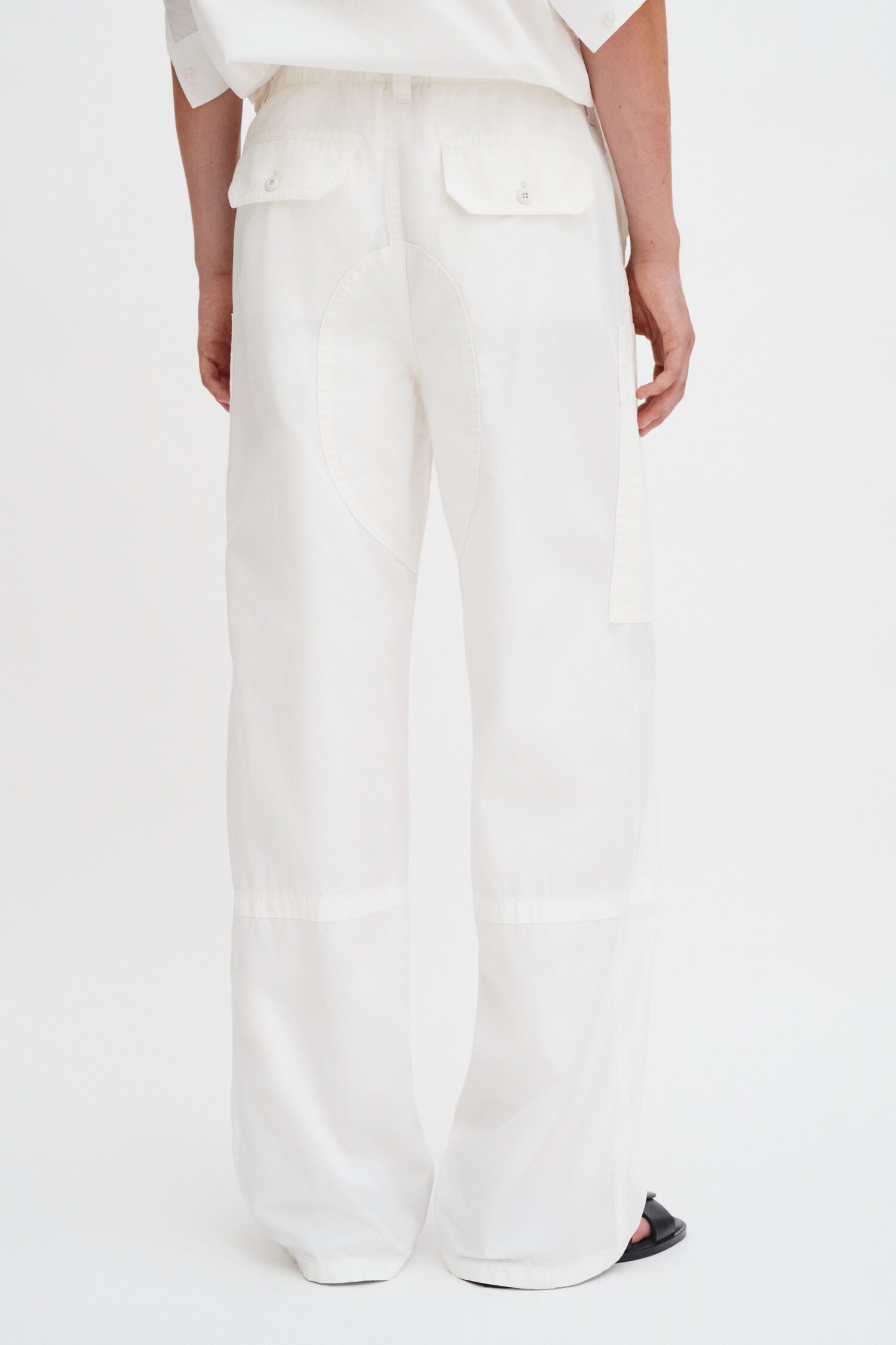 Washed Cotton Cargo Trousers