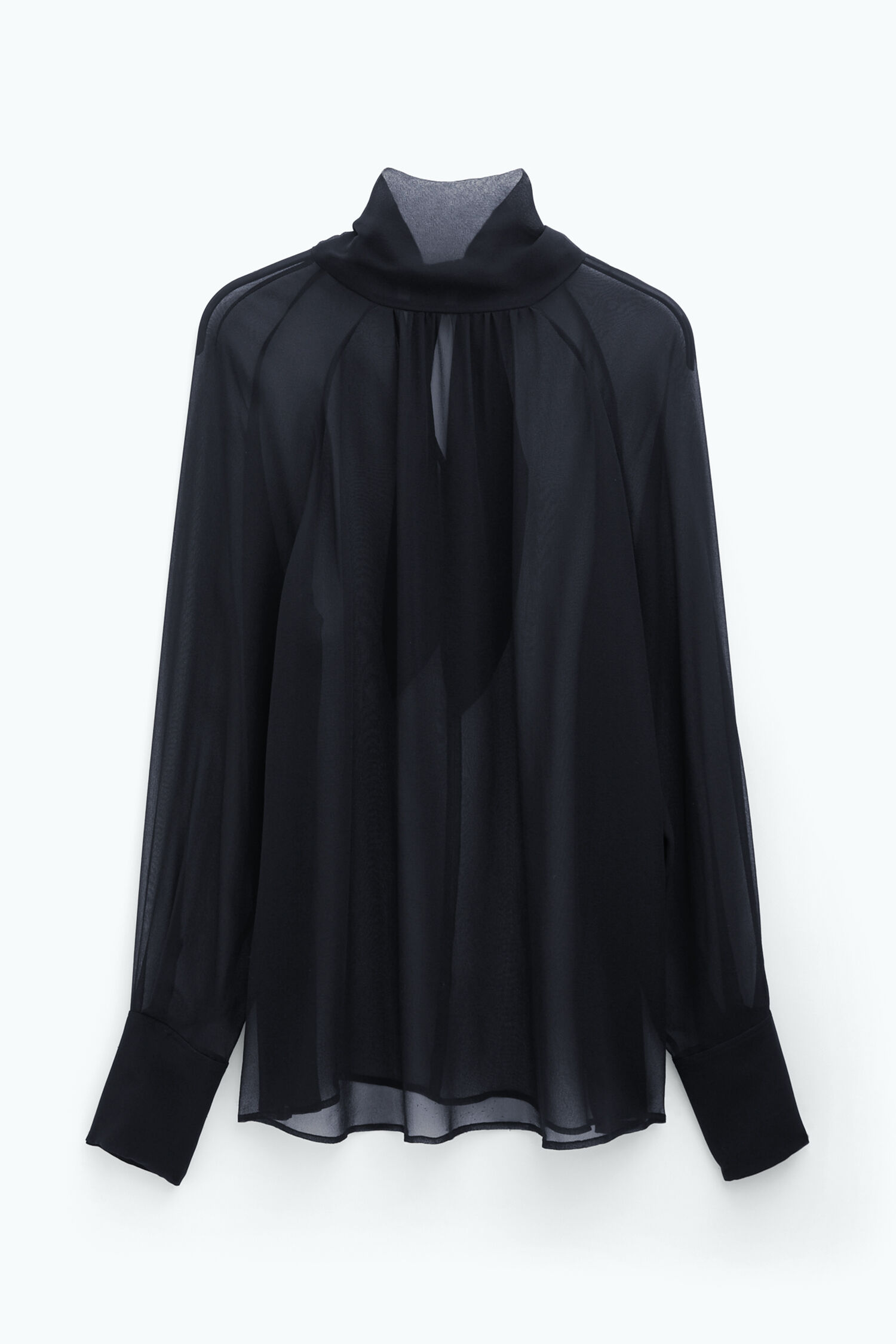 Transparent Tie Neck Blouse - Black | Filippa K