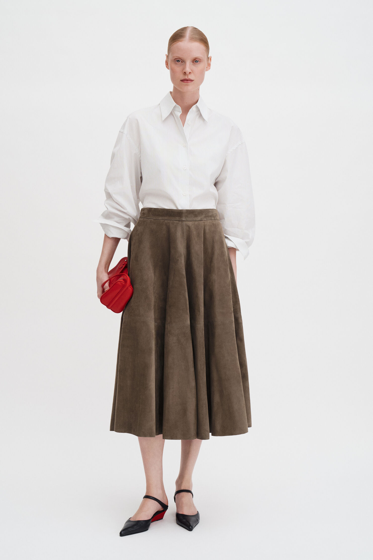 Suede Flared Skirt