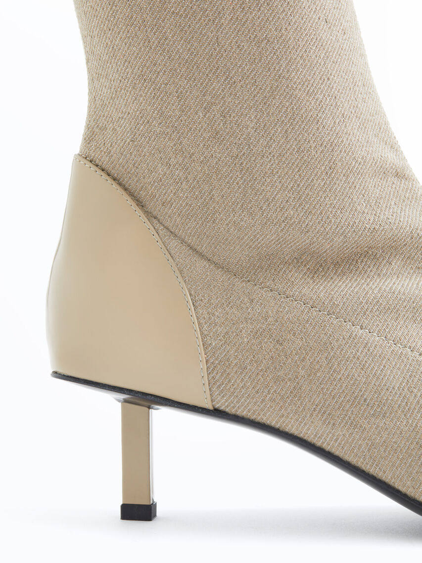 Pointy Kitten Stretch Denim Bootie