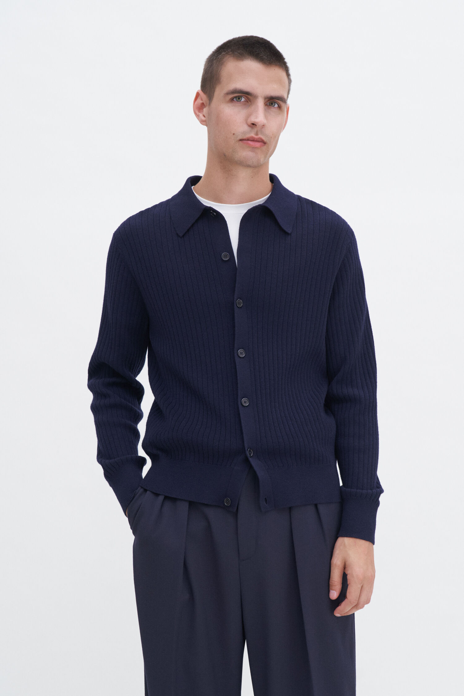 Cotton Merino Knit Shirt