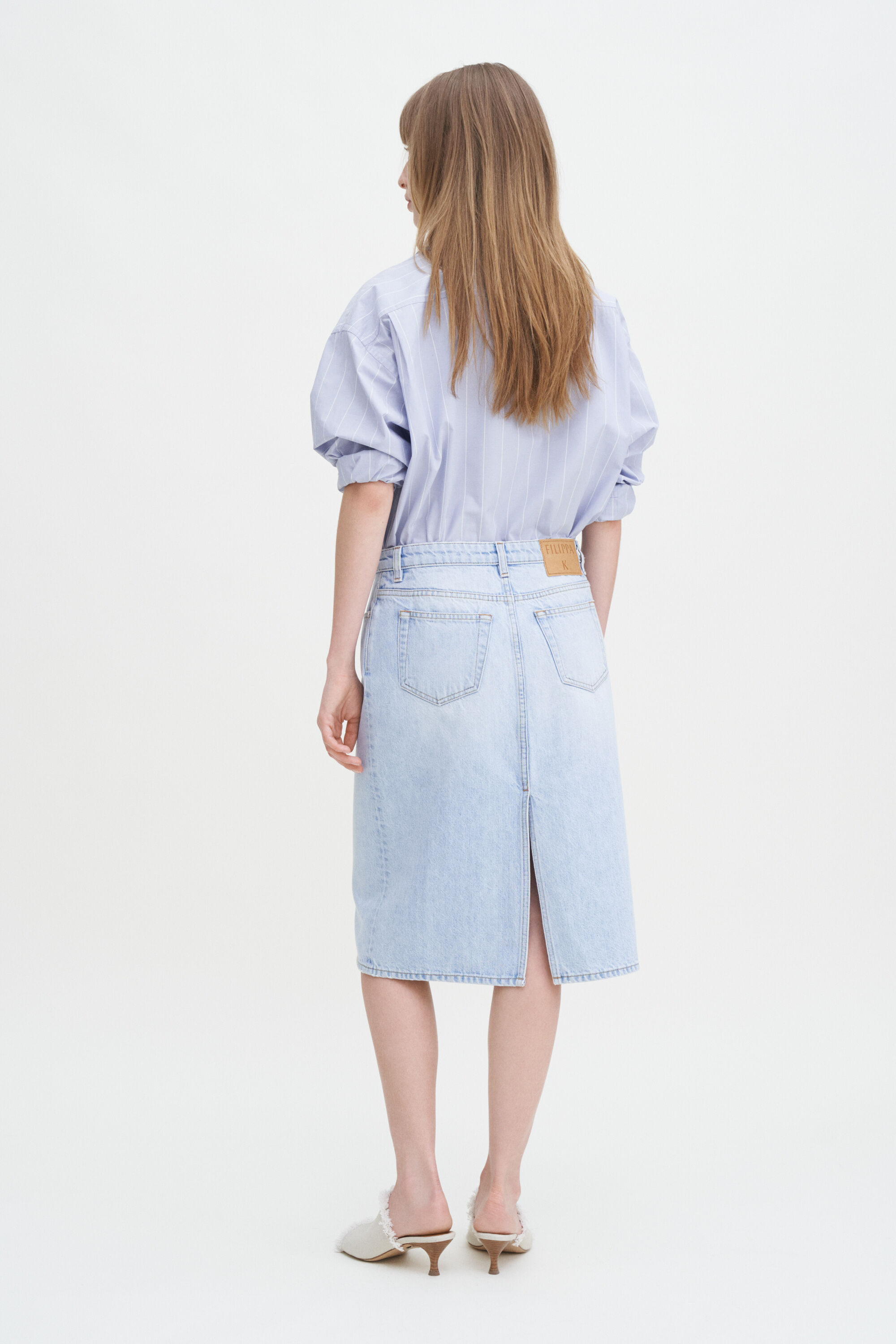 Denim Midi Skirt - Light Blue | FILIPPA K