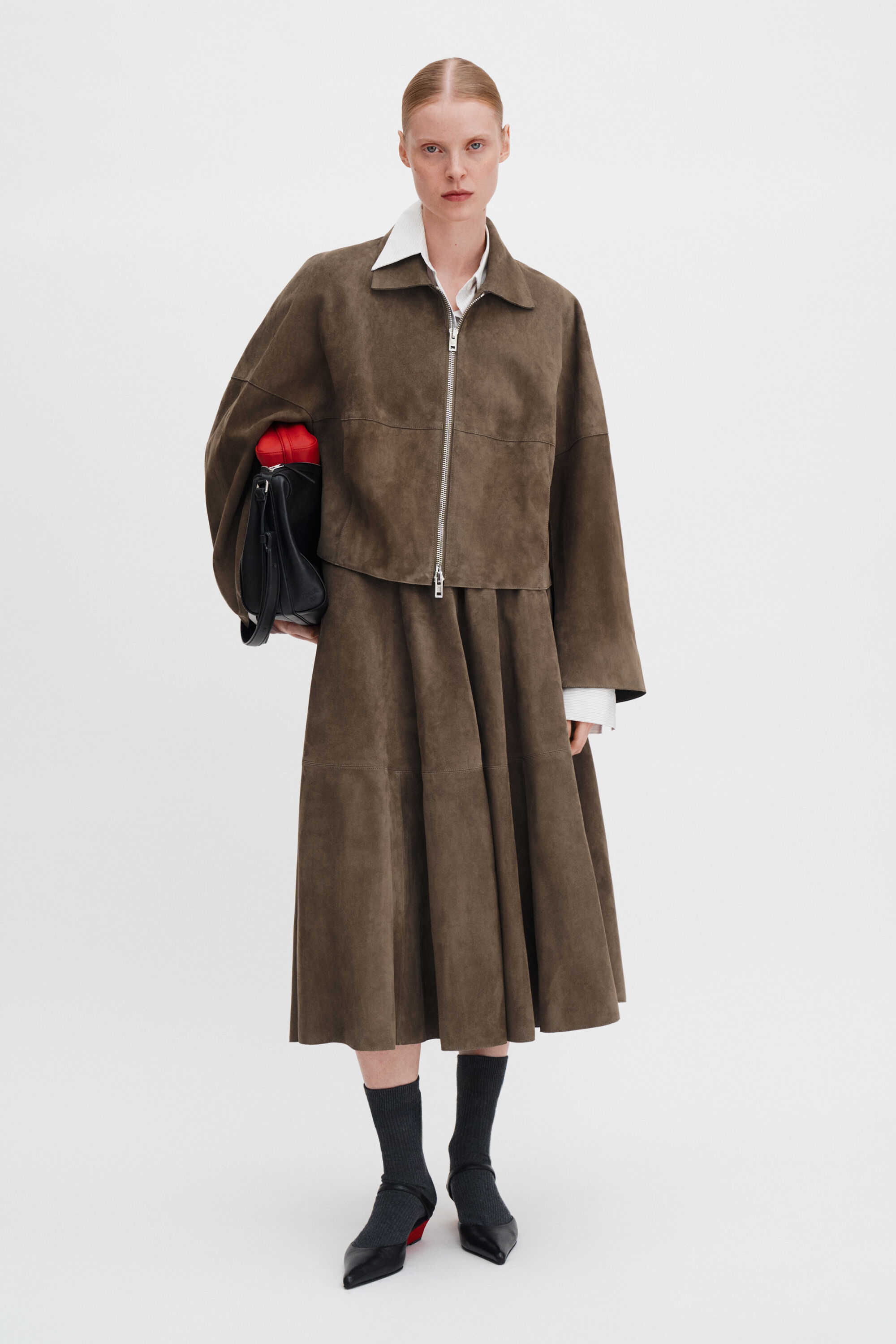 Suede Coach Jacket - Olive Green | FILIPPA K