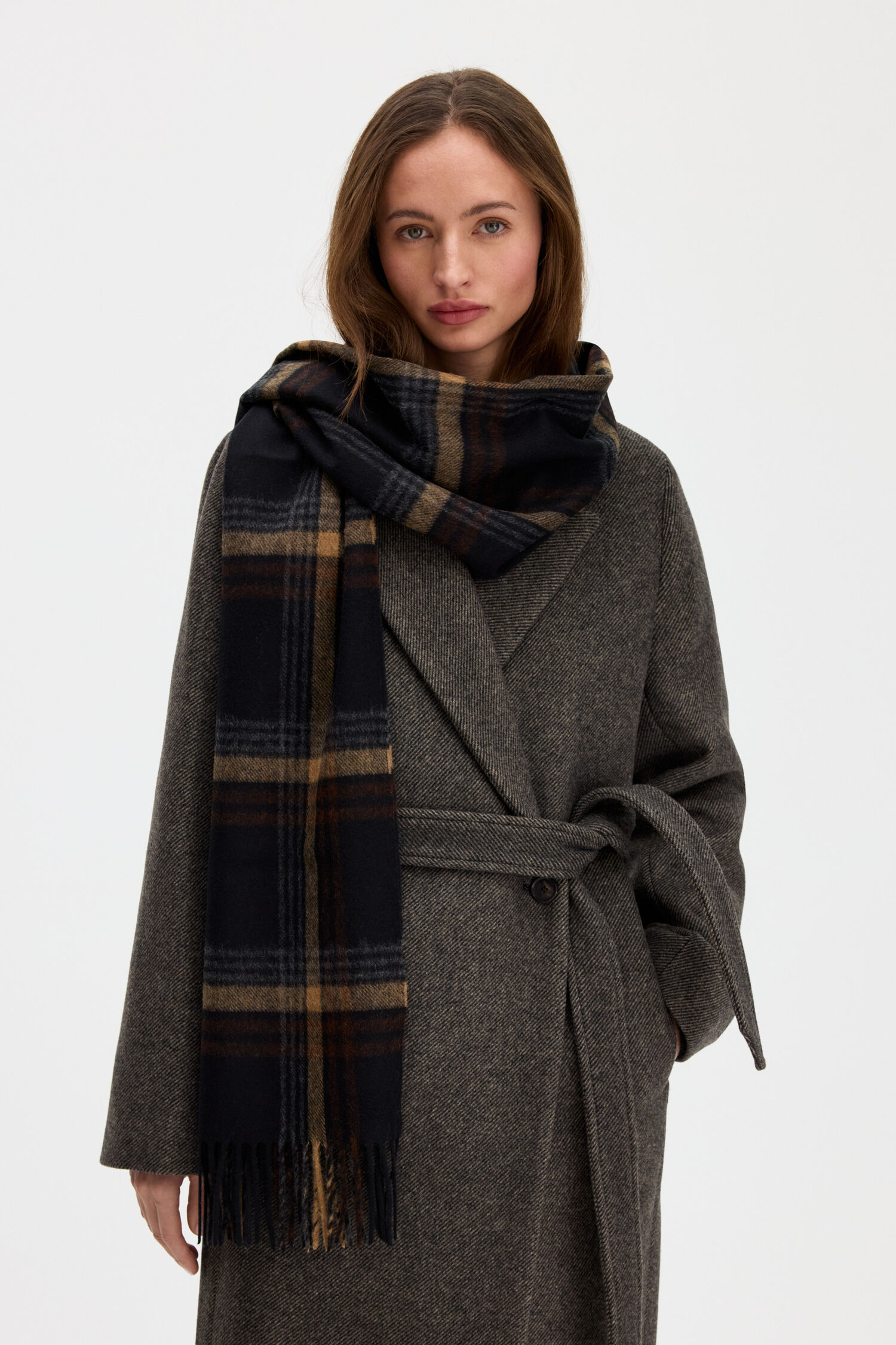 Merino Check Scarf
