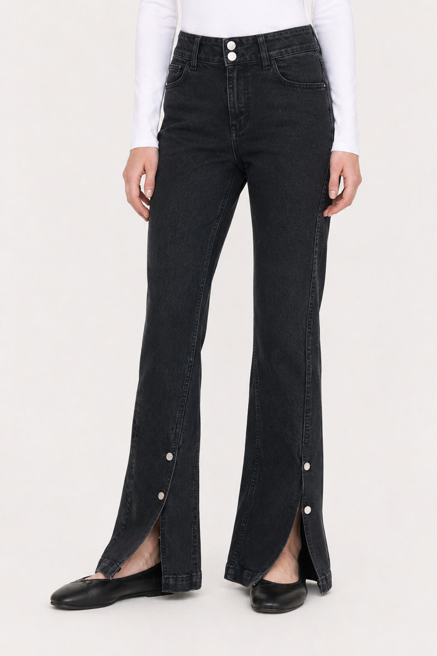 90s Stretch Button Front Jeans
