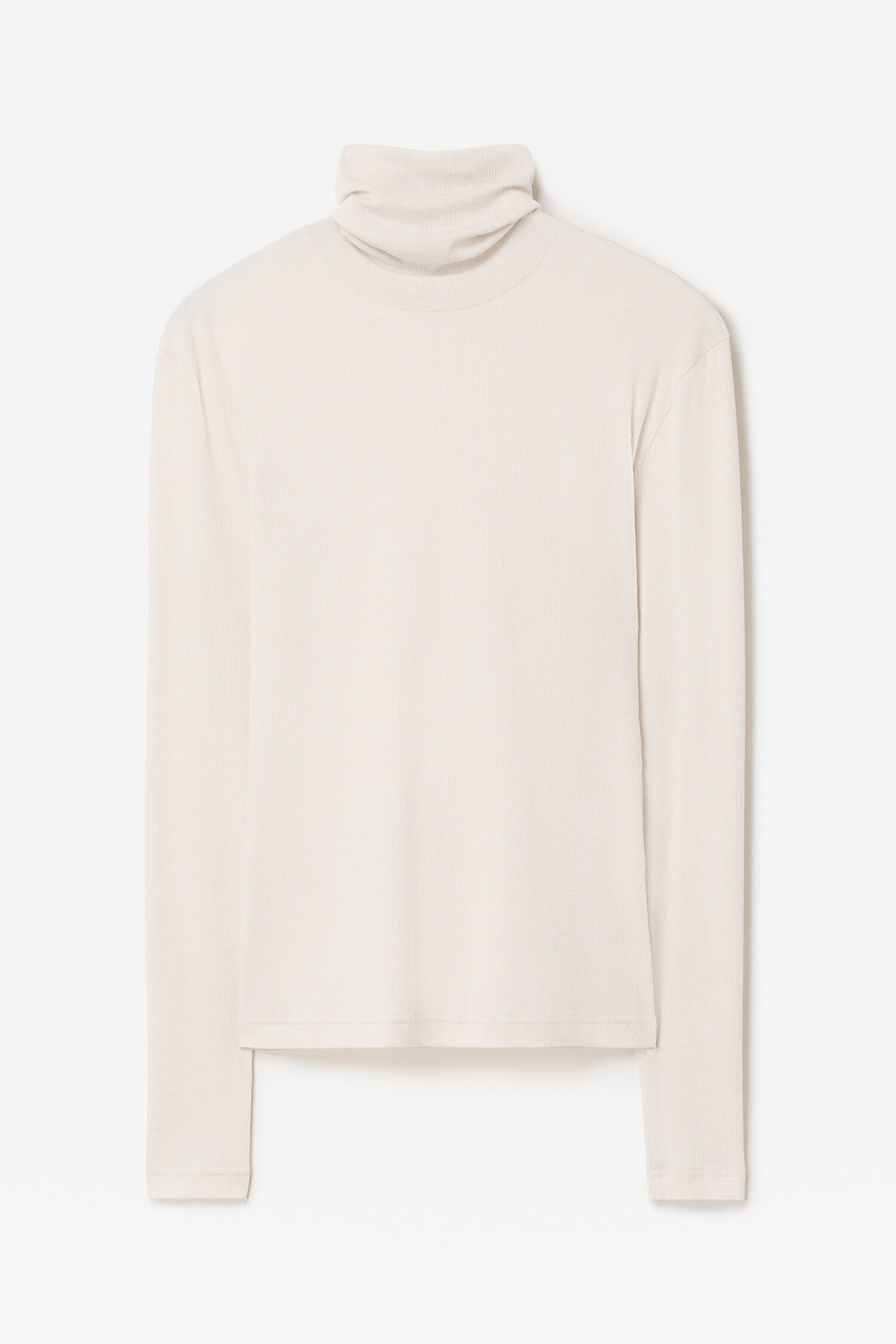 Rib Turtleneck Top - Off-White | FILIPPA K