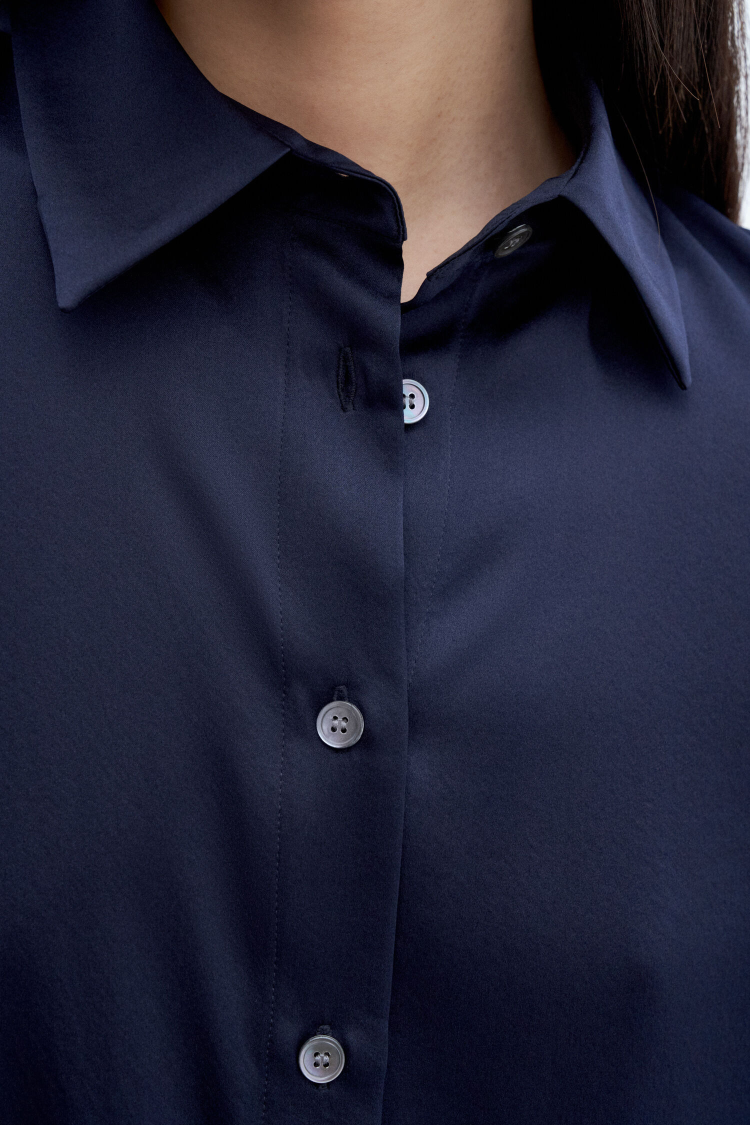 Eira Silk Shirt - Navy | Filippa K