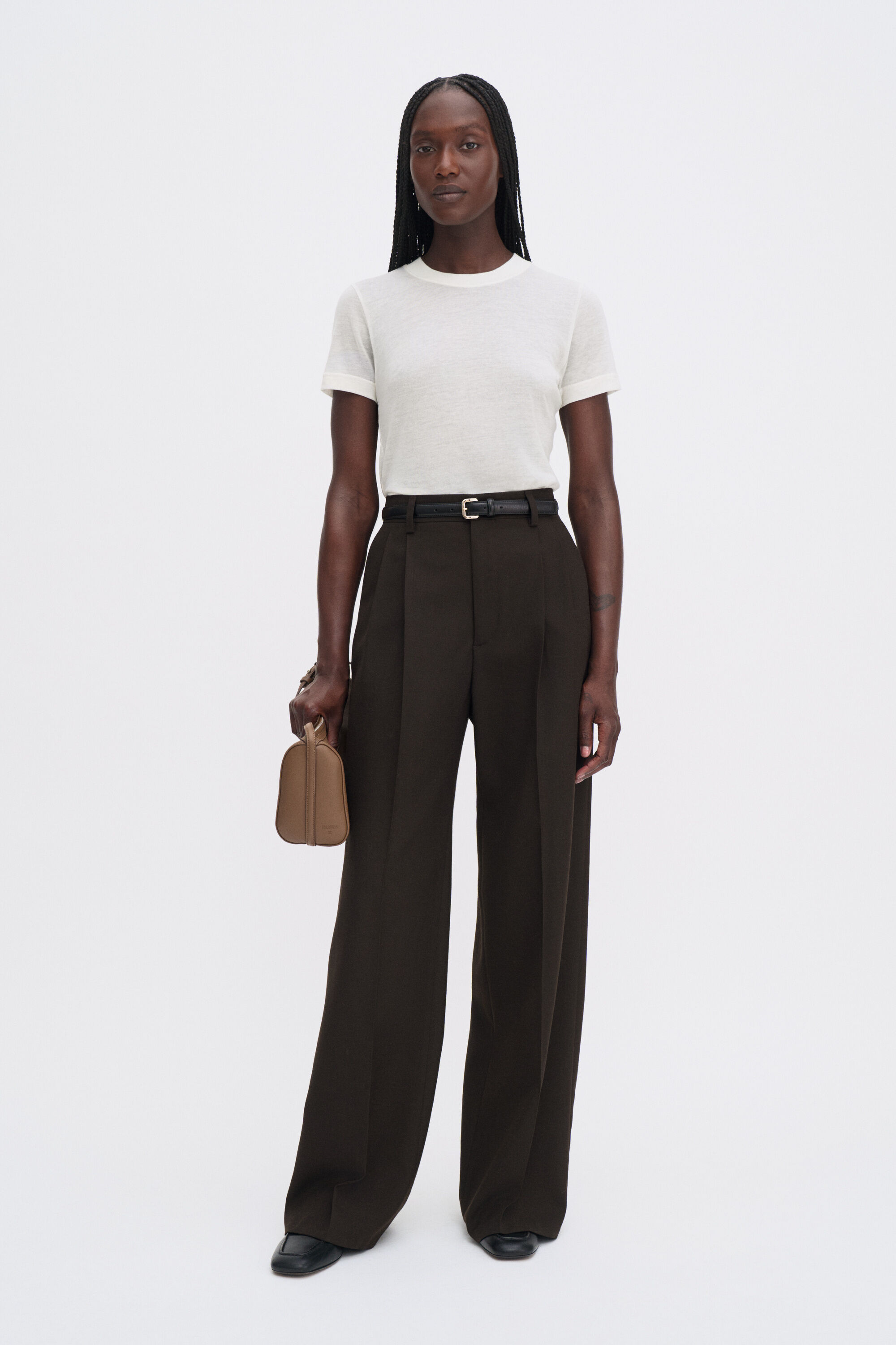 Darcey Wool Trousers - Dark Chocolate | FILIPPA K