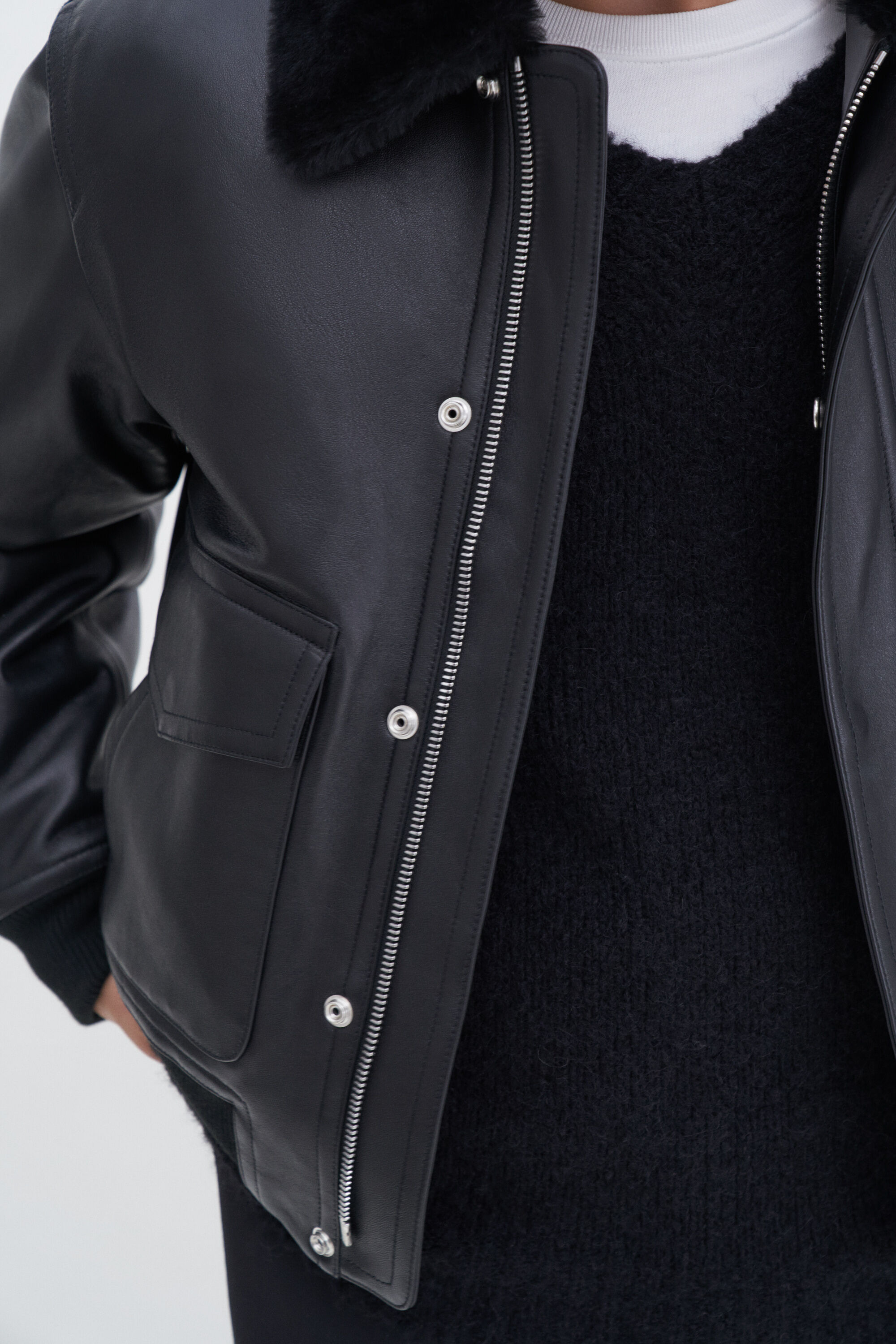 Black aviator jacket next outlet