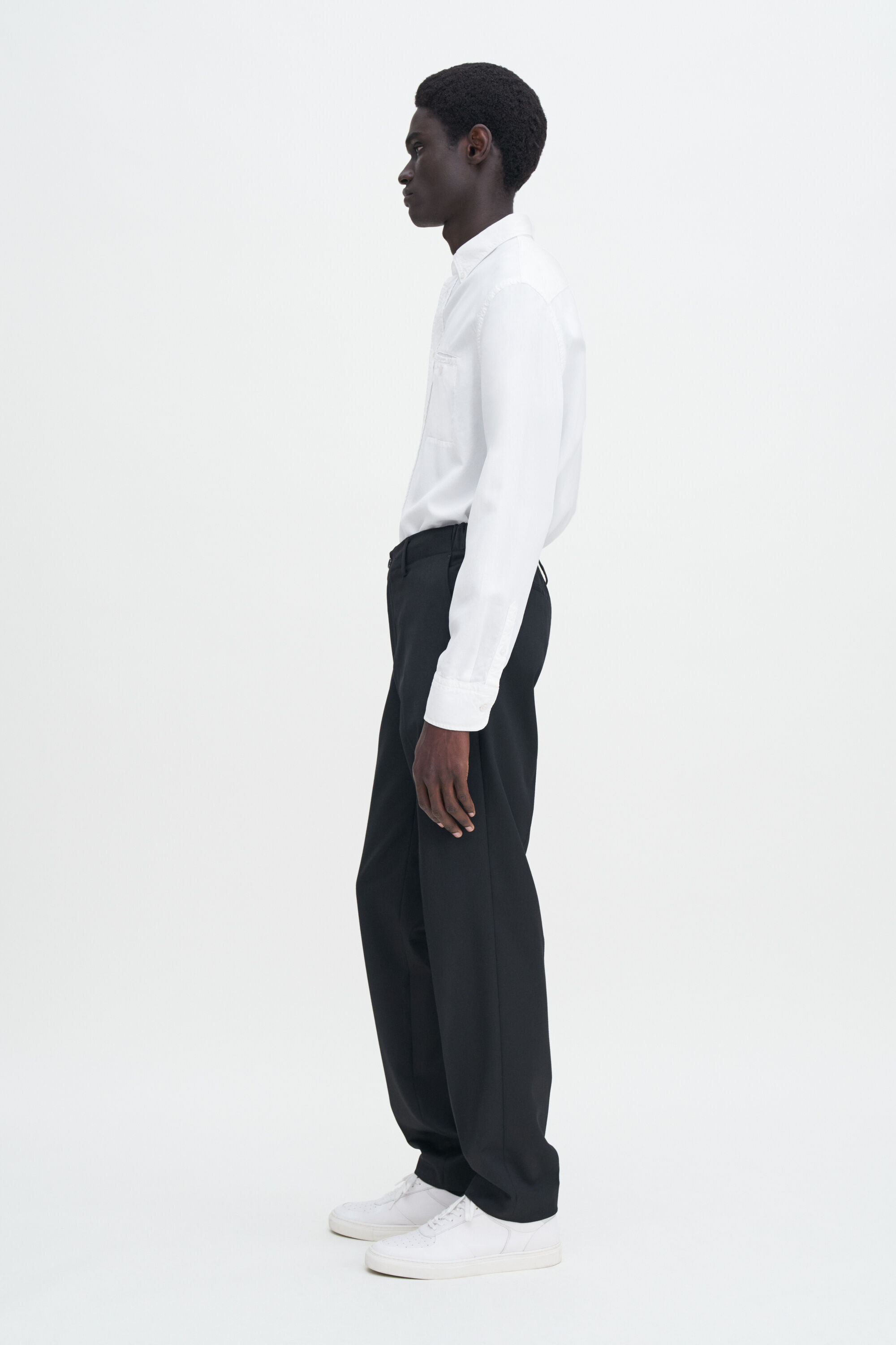 Black dress pants with elastic waist top