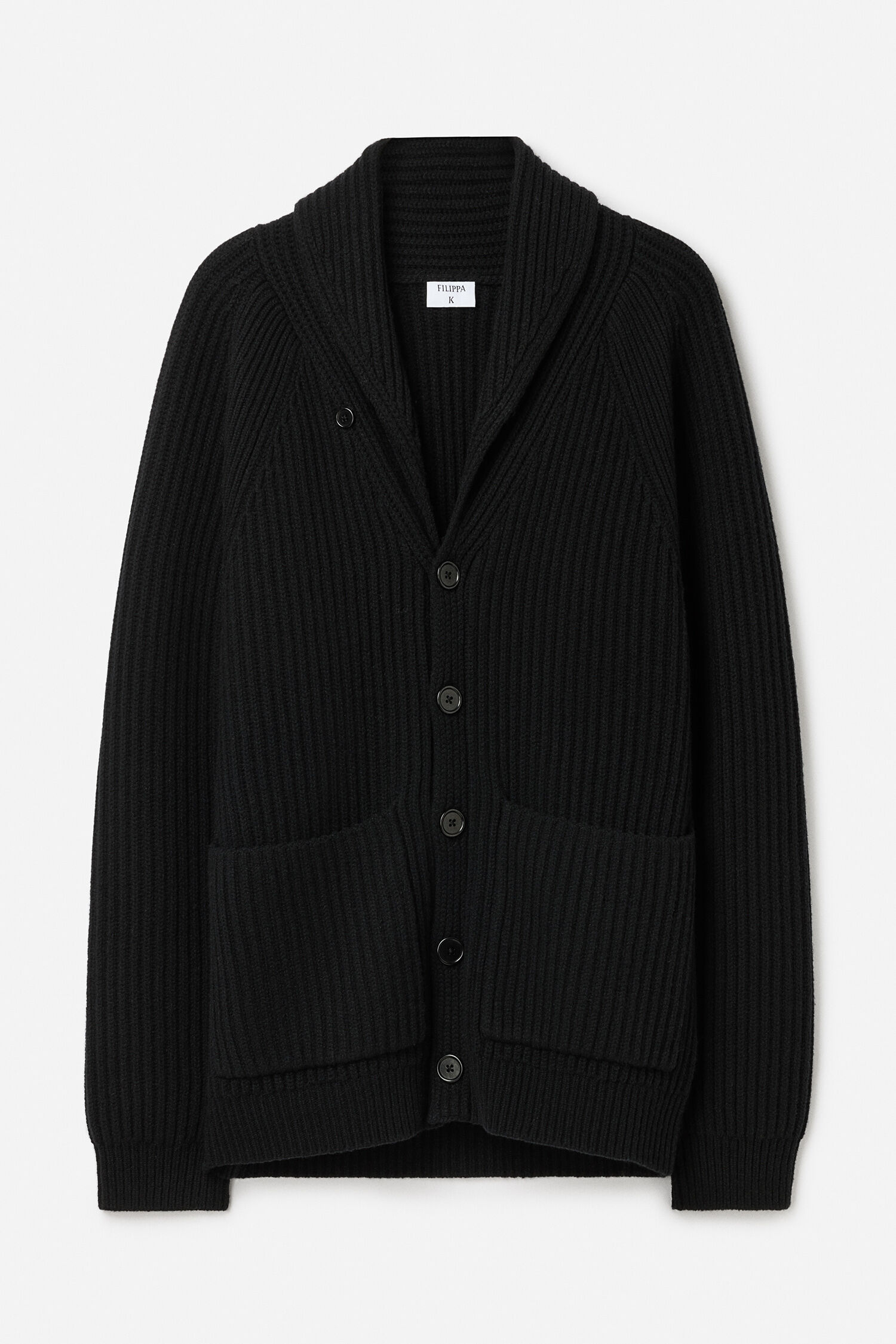 Shawl Collar Wool Cardigan - Black | FILIPPA K