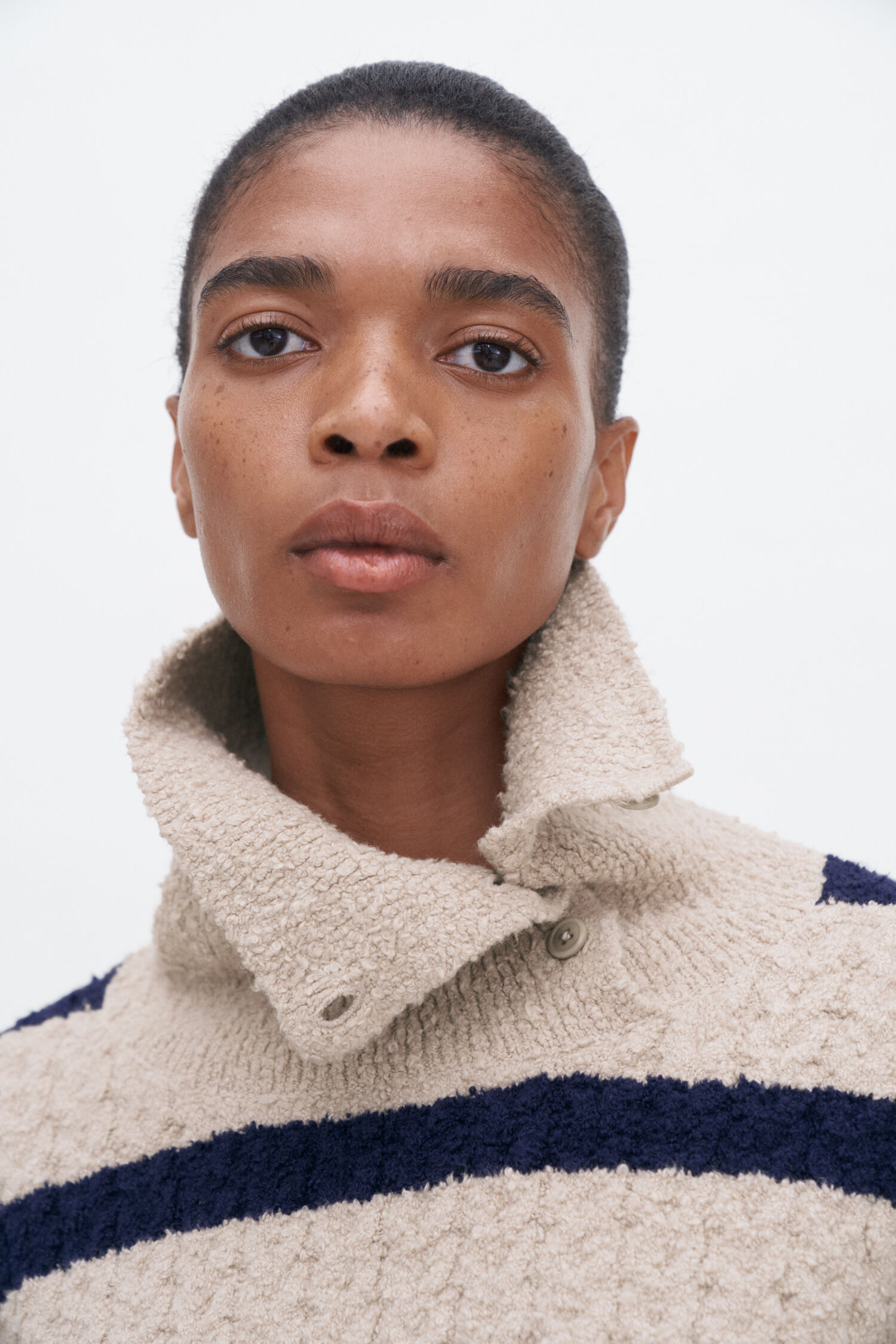 Striped Shawl Collar Sweater