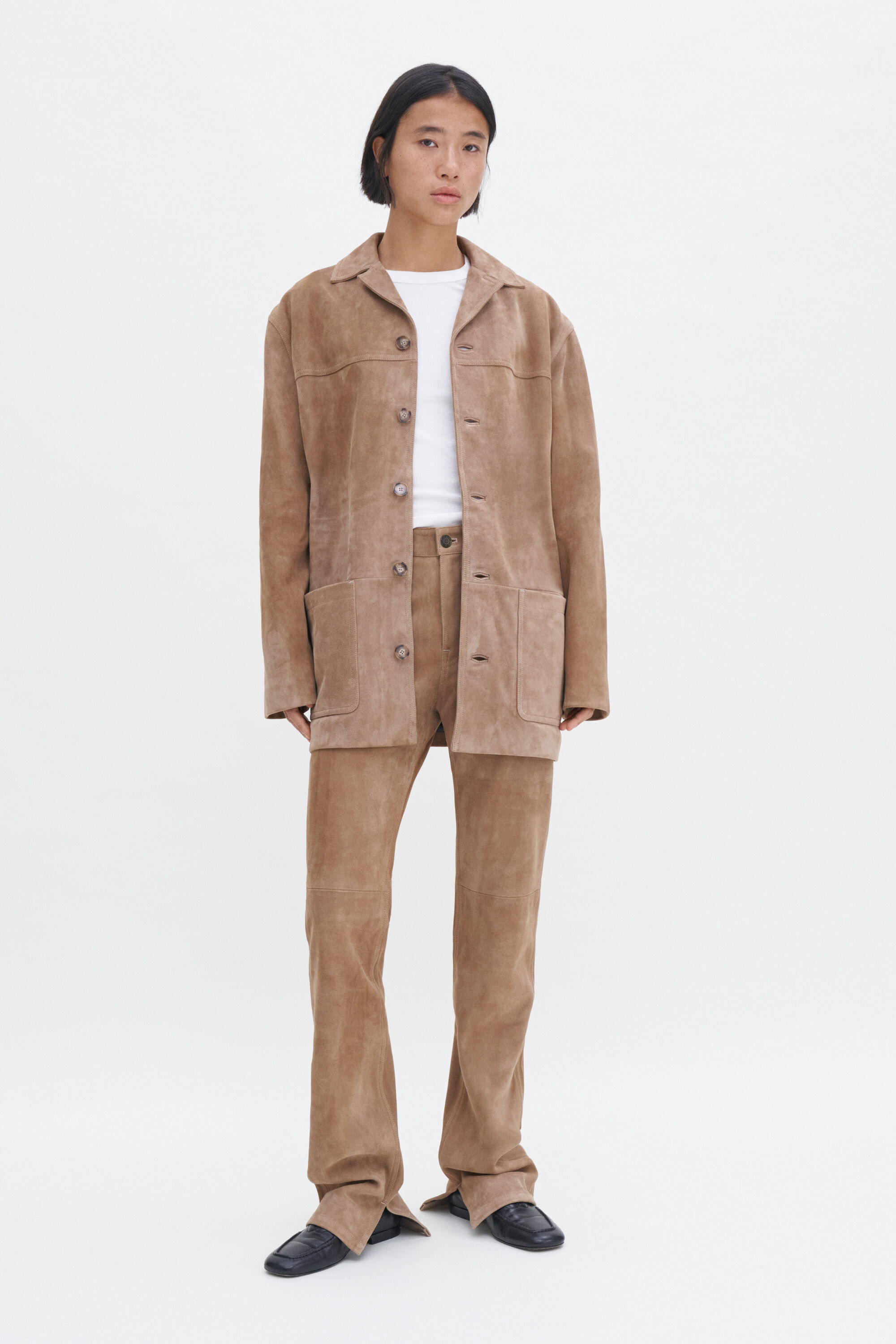 KAJA REALISTIC SUEDE WORK JACKET Lサイズ Suede Jacket - Cognac Brown | FILIPPA K