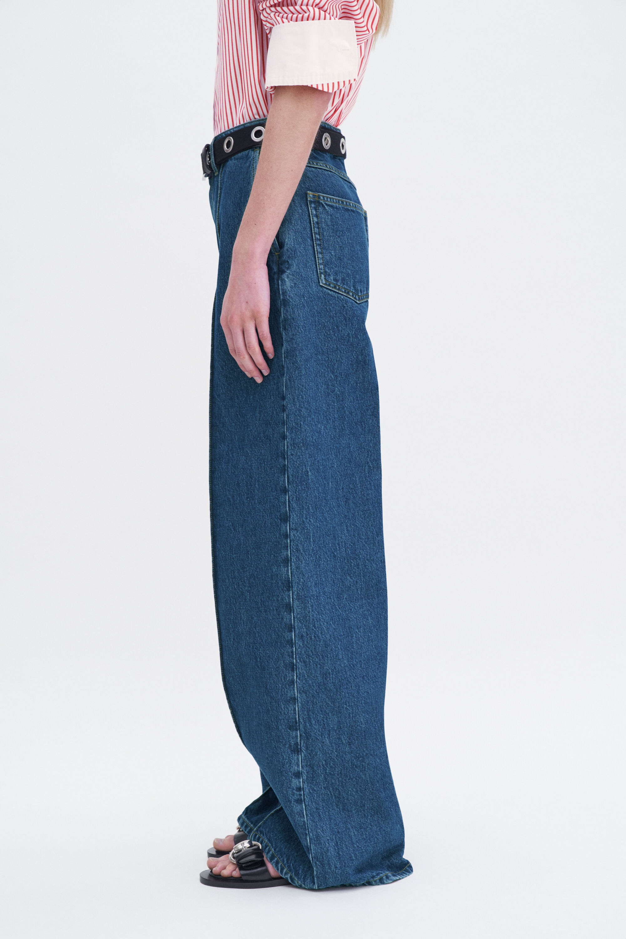 Wide Leg Jeans - Washed Mid Blue | Filippa K