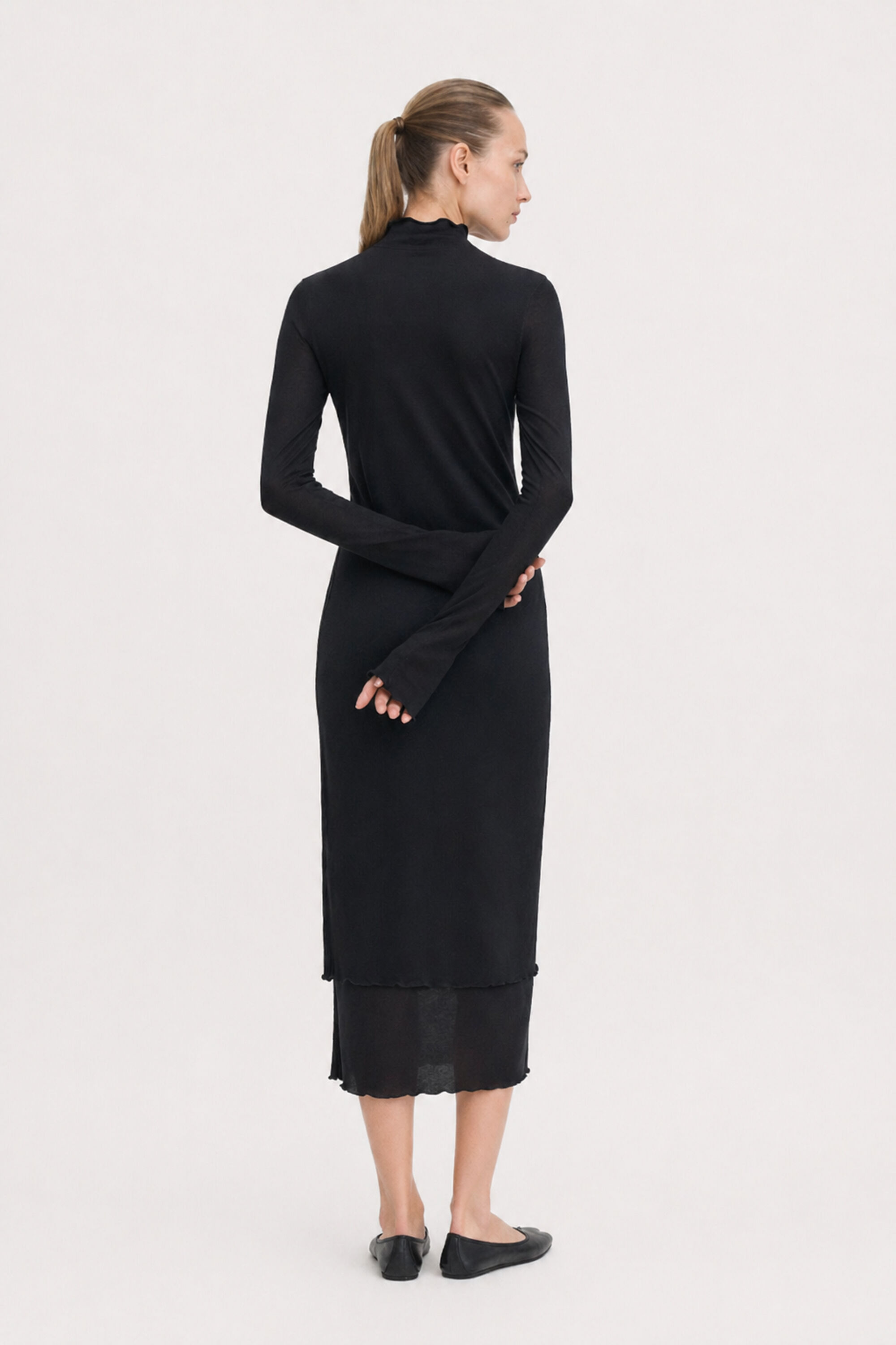 Layered Frill Dress - Black | FILIPPA K