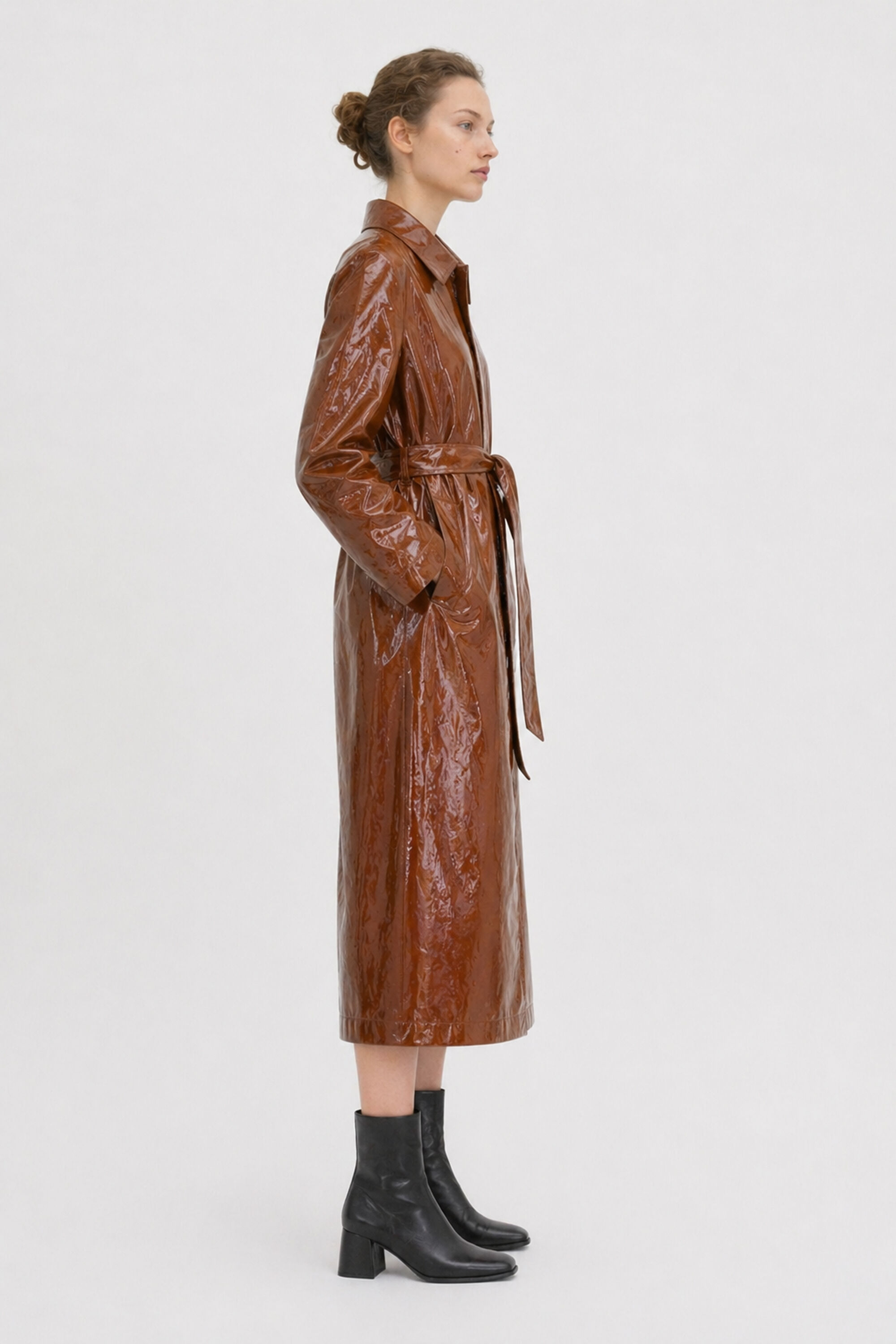 Long Car Coat - Cinnamon Brown | FILIPPA K