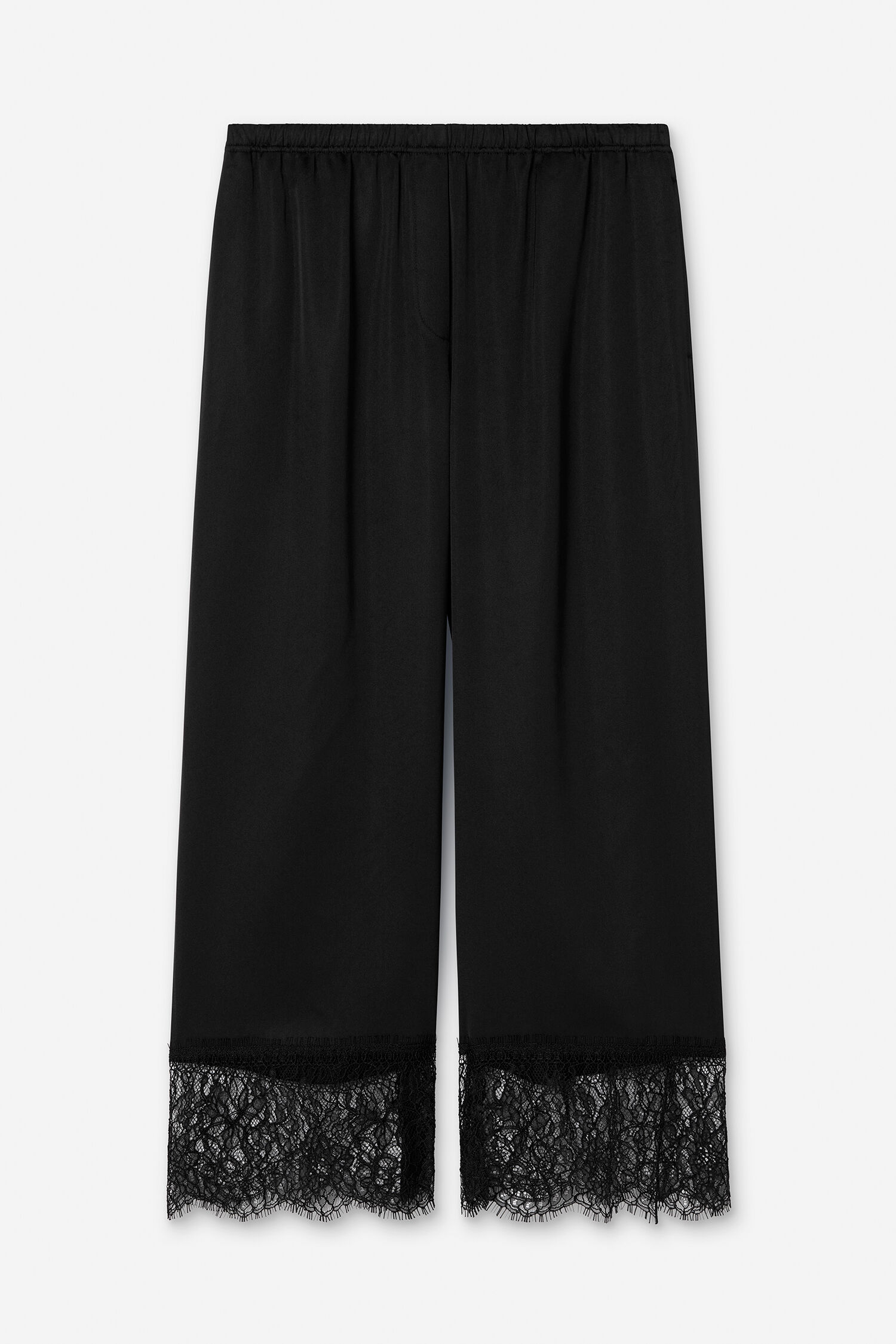 Lace Detail Trousers - Black | FILIPPA K