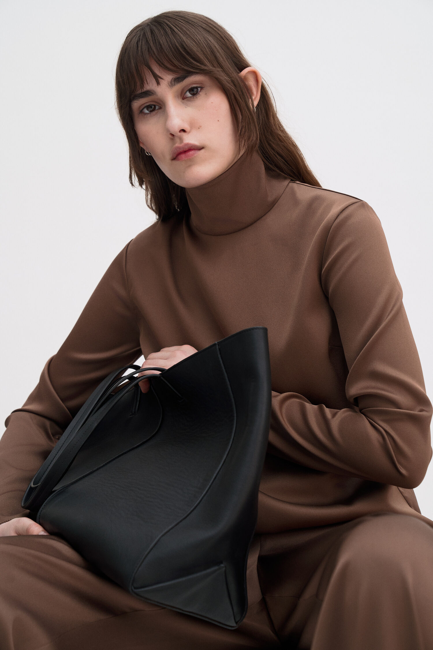Turtleneck Satin Blouse