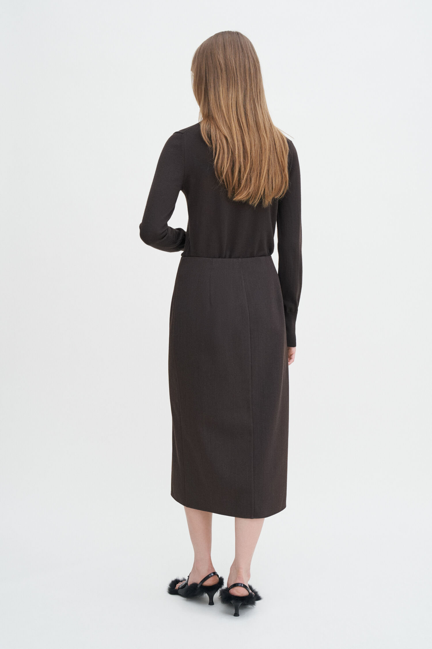Buttoned Pencil Skirt