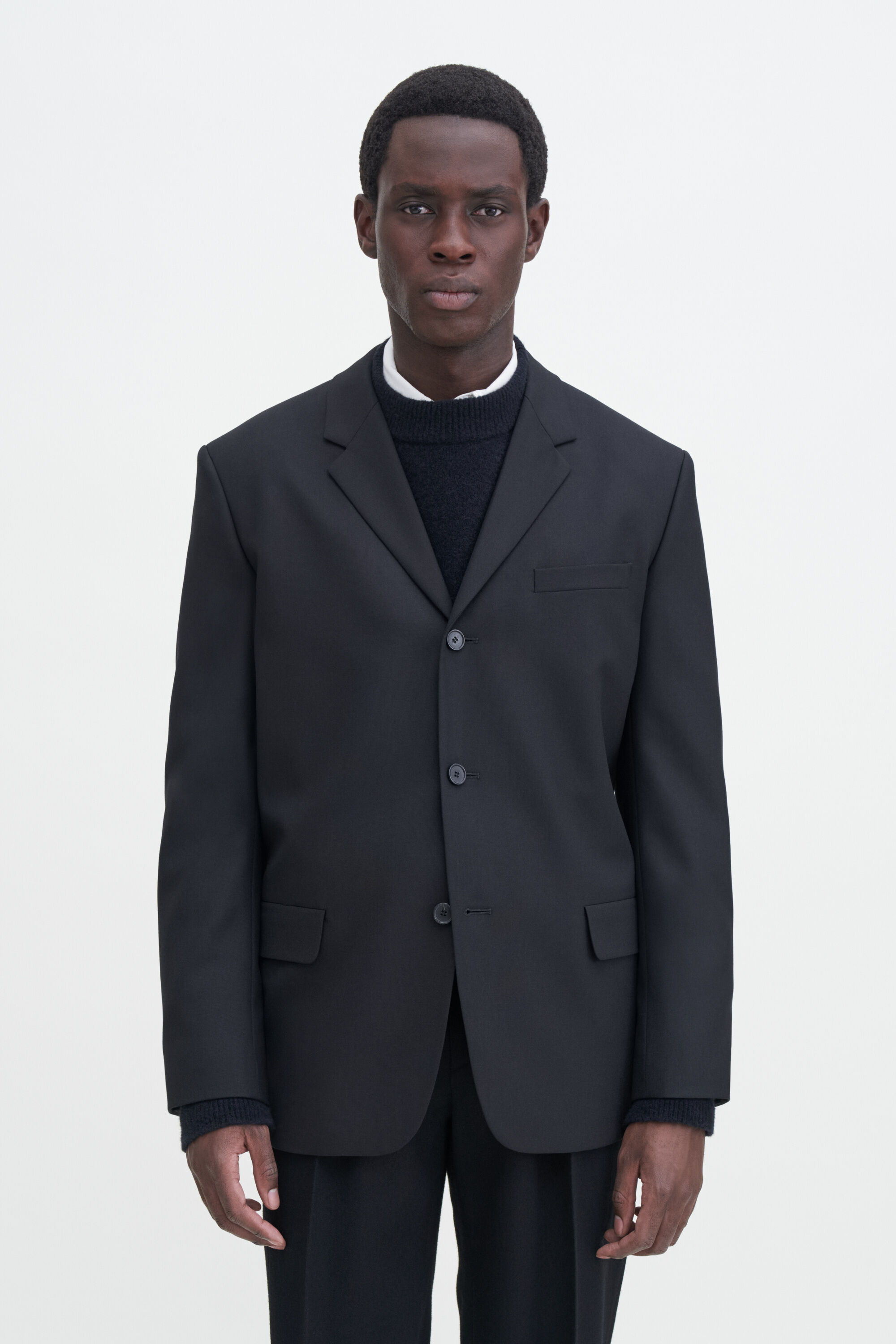 Single Breasted Wool Blazer - Black | Filippa K