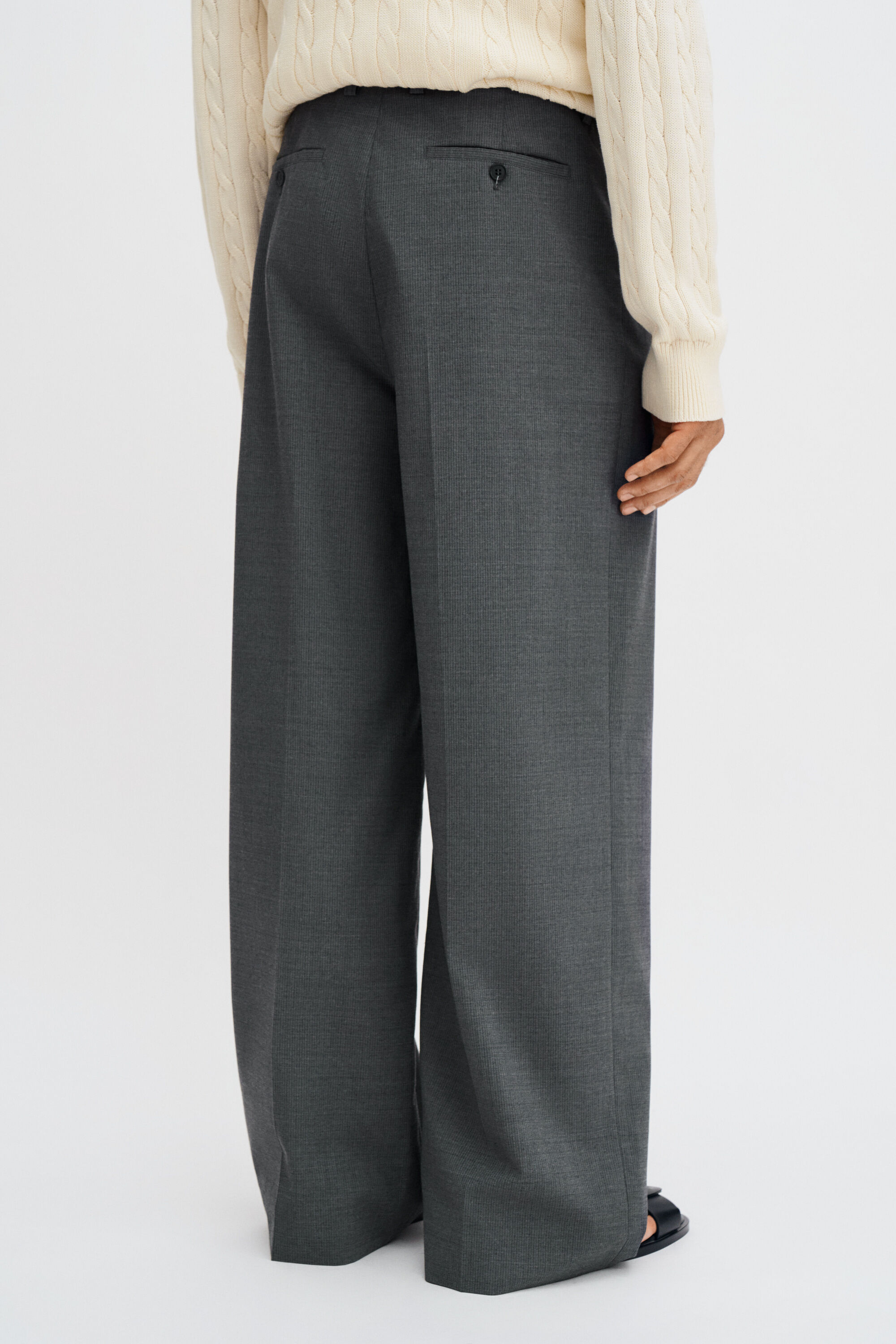 Milo Pinstripe Trousers - Mid Grey | FILIPPA K