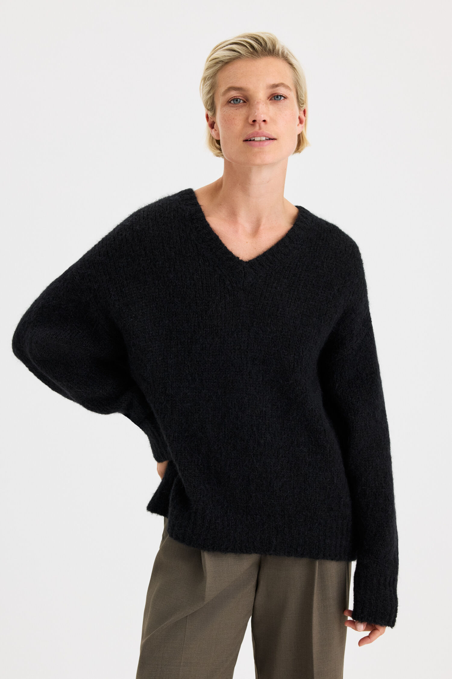 Hairy Alpaca V-Neck Sweater