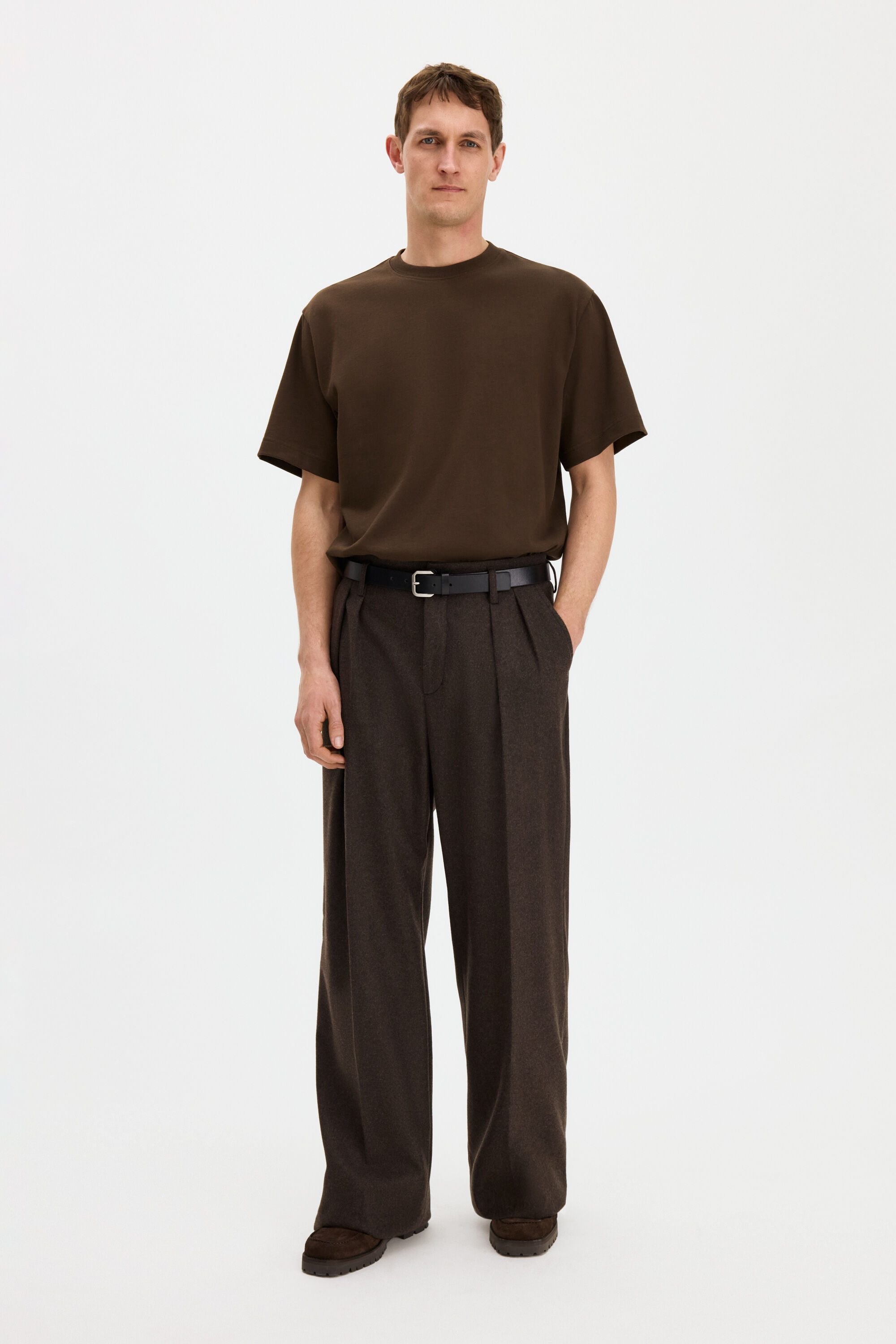 Milo Flannel Trousers - Walnut Brown | FILIPPA K