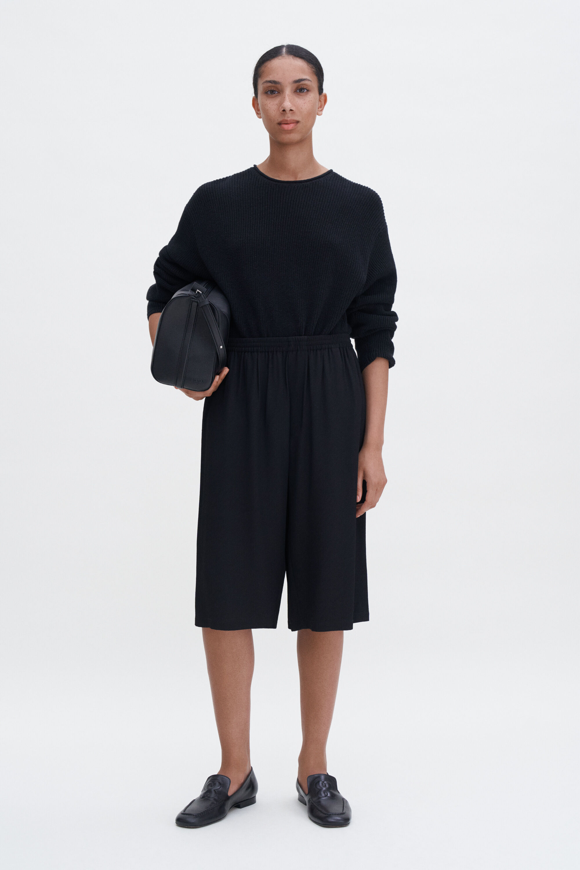 Draped Twill Shorts - Black | Filippa K