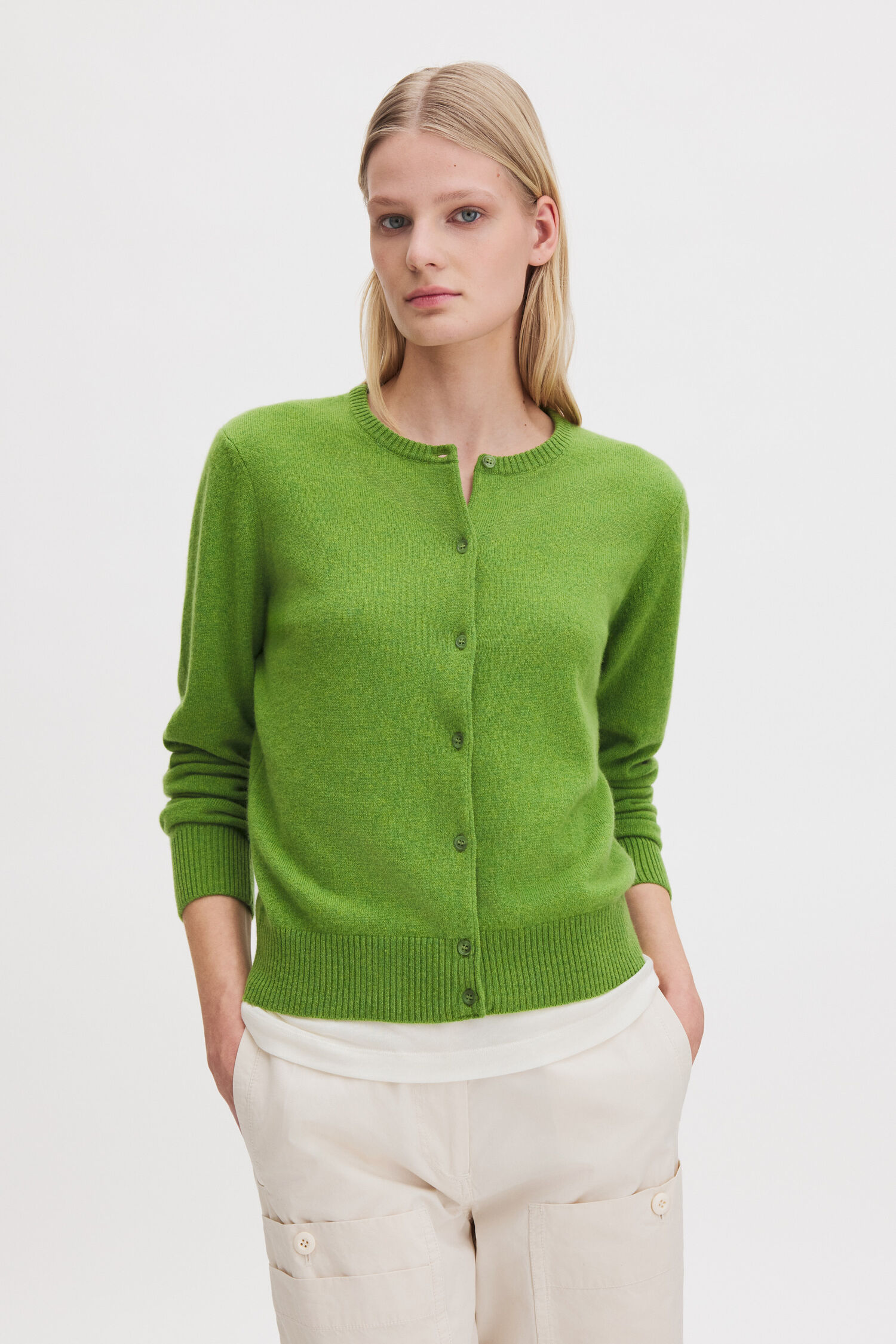 Cashmere Crewneck Cardigan