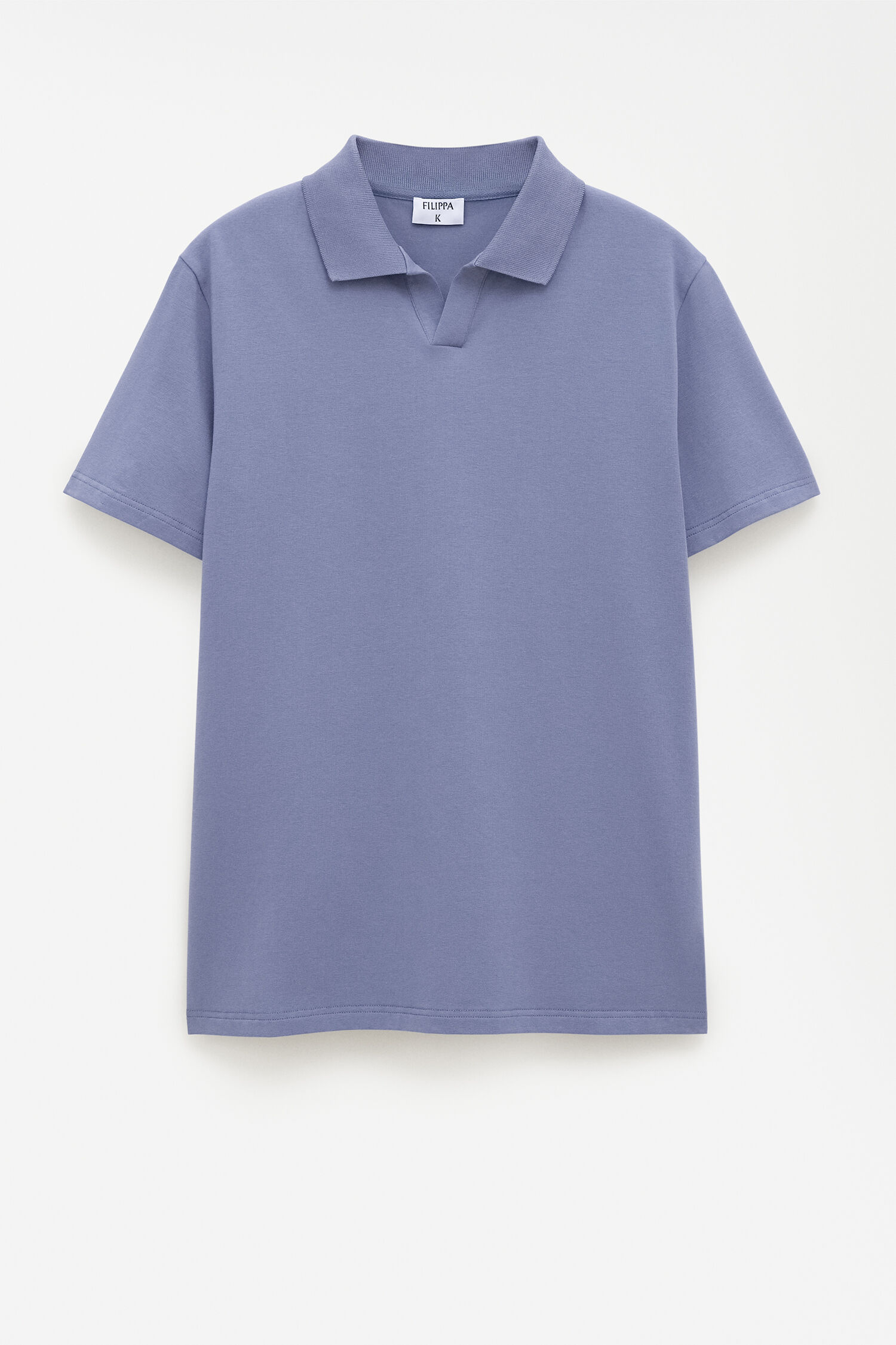 Stretch Cotton Polo T Shirt Grey Blue Filippa K