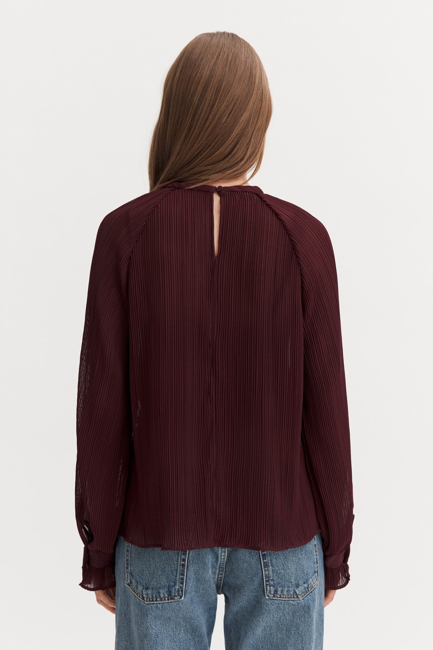 Pliss&eacute; Raglan Blouse
