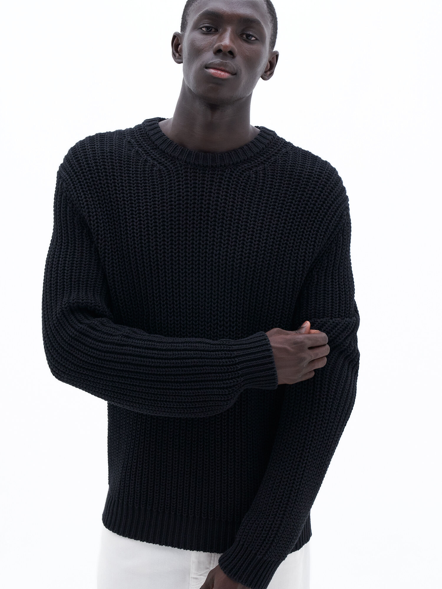 Chunky knit cotton best sale sweater