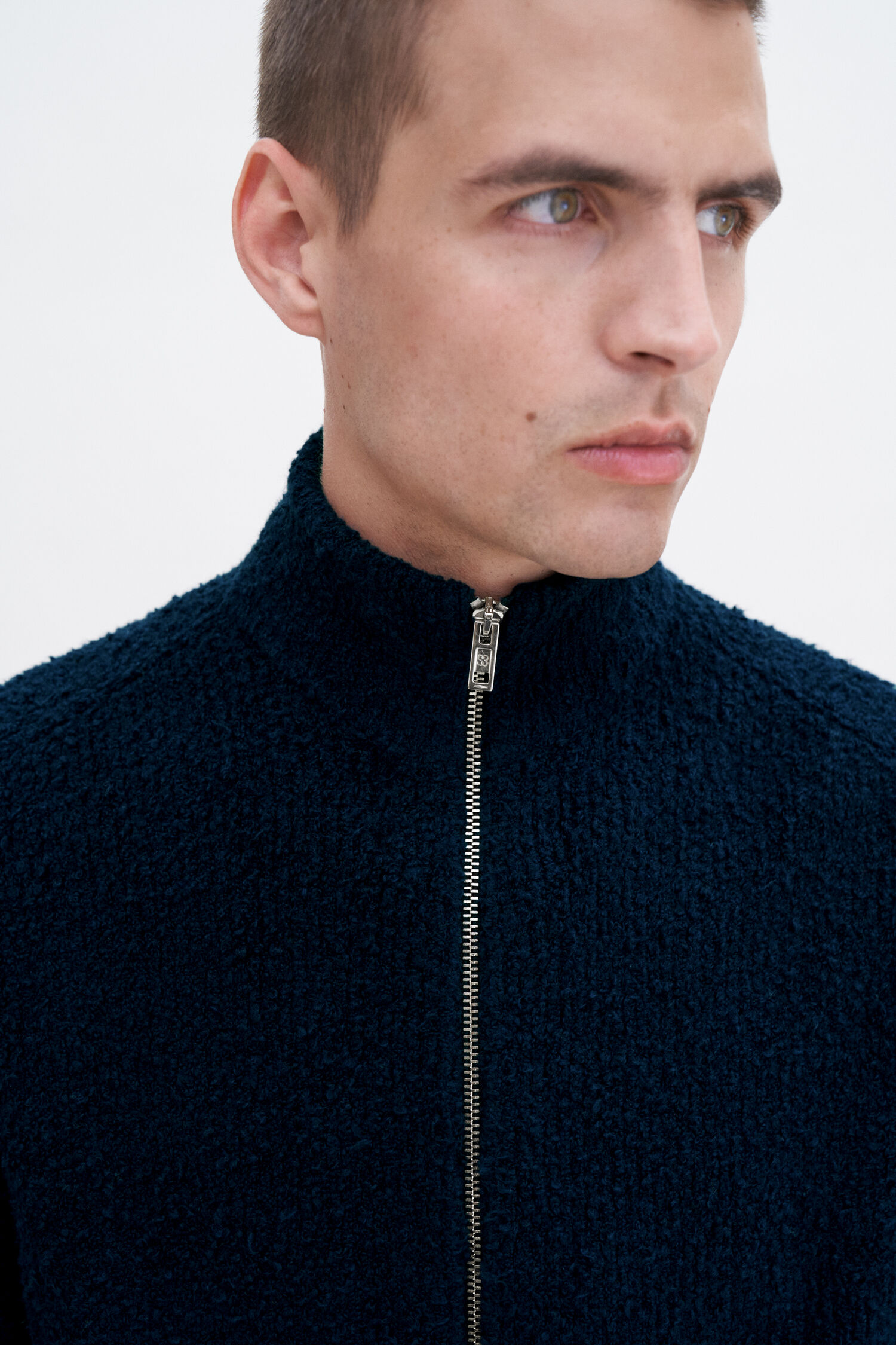 Ribbed Cotton Zip Cardigan