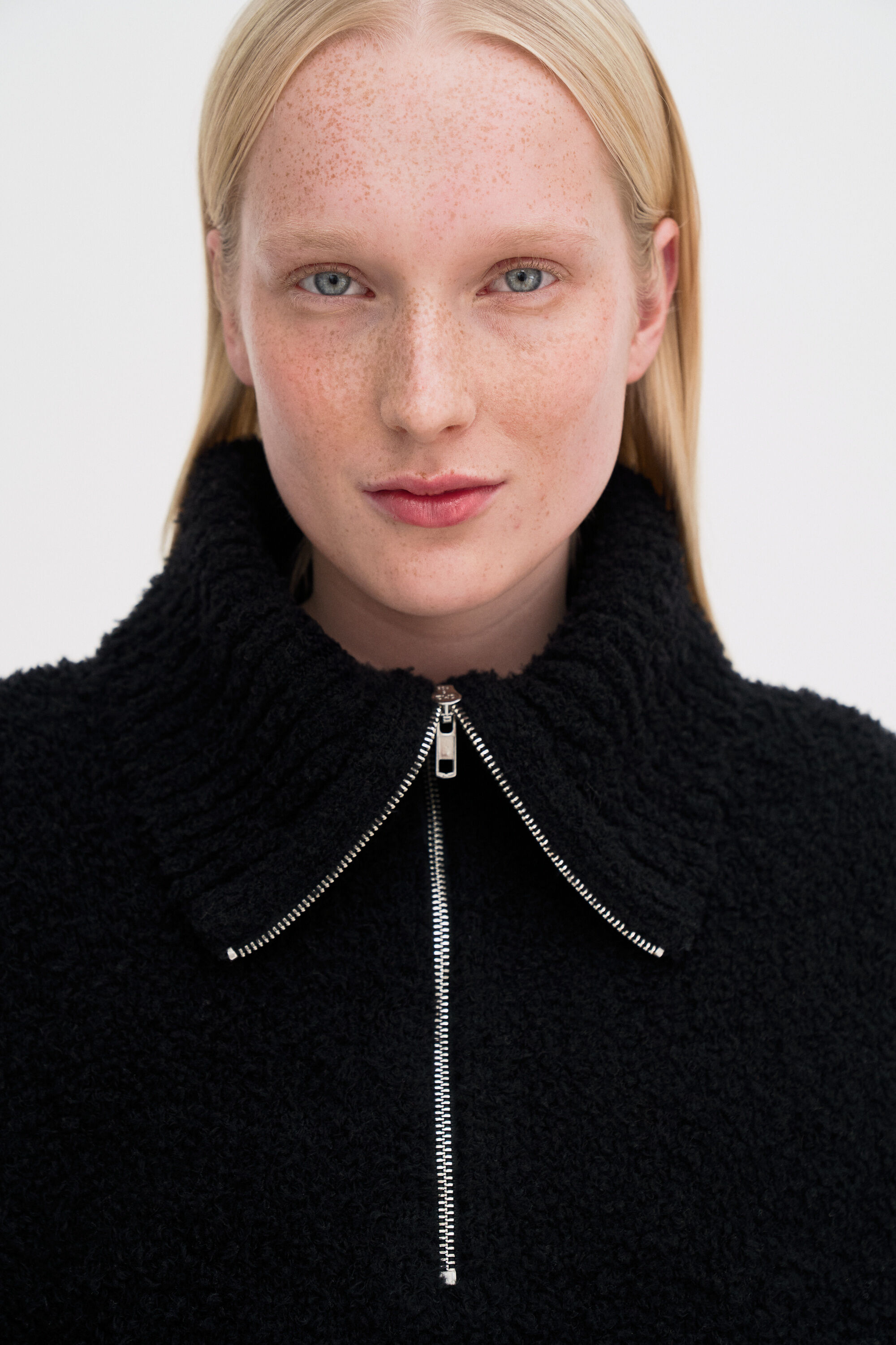 Fluffy Half Zip Sweater - Black | FILIPPA K Fluffy Half Zip Sweater - Black | FILIPPA K