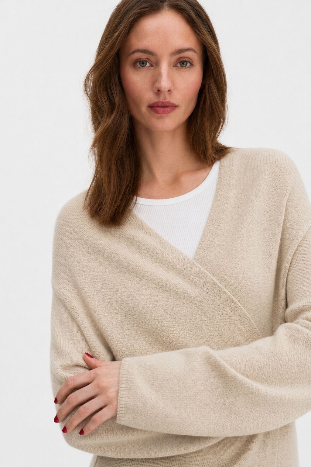 Wool Cashmere Long Cardigan - Pearl Beige | FILIPPA K