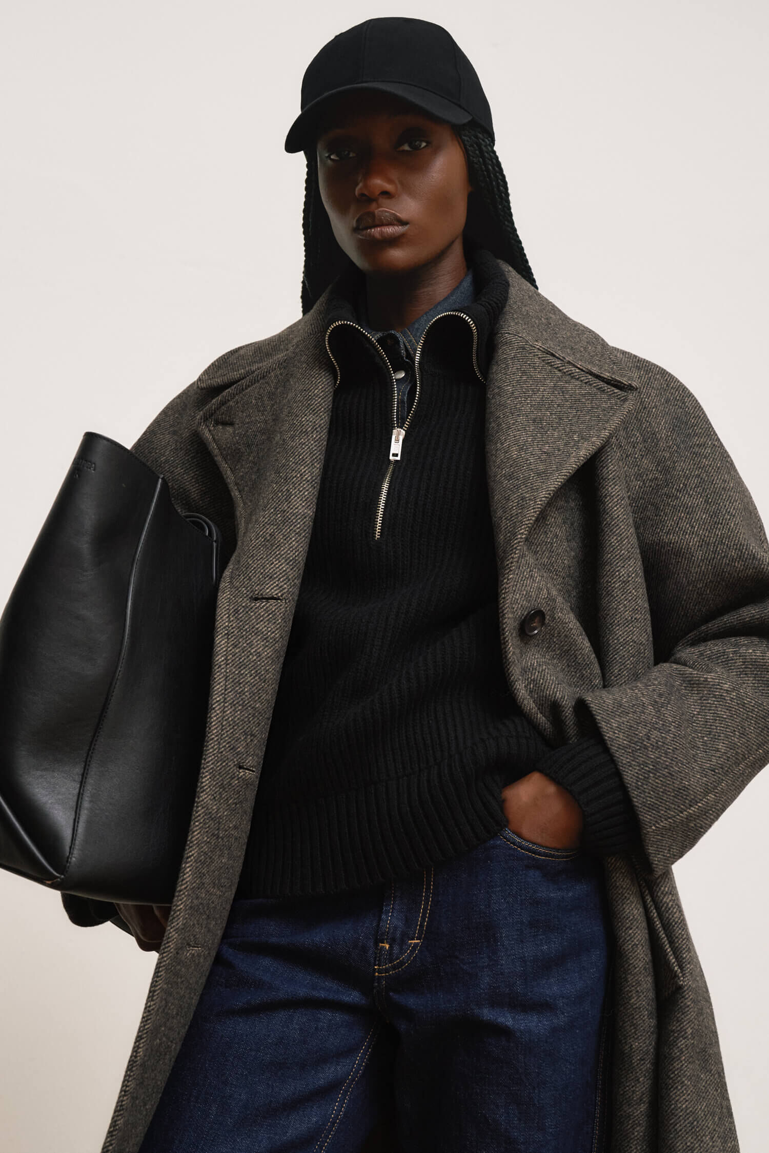 Ribbed Wool Half Zip Sweater - Black | FILIPPA K Ribbed Wool Half Zip Sweater - Black | FILIPPA K