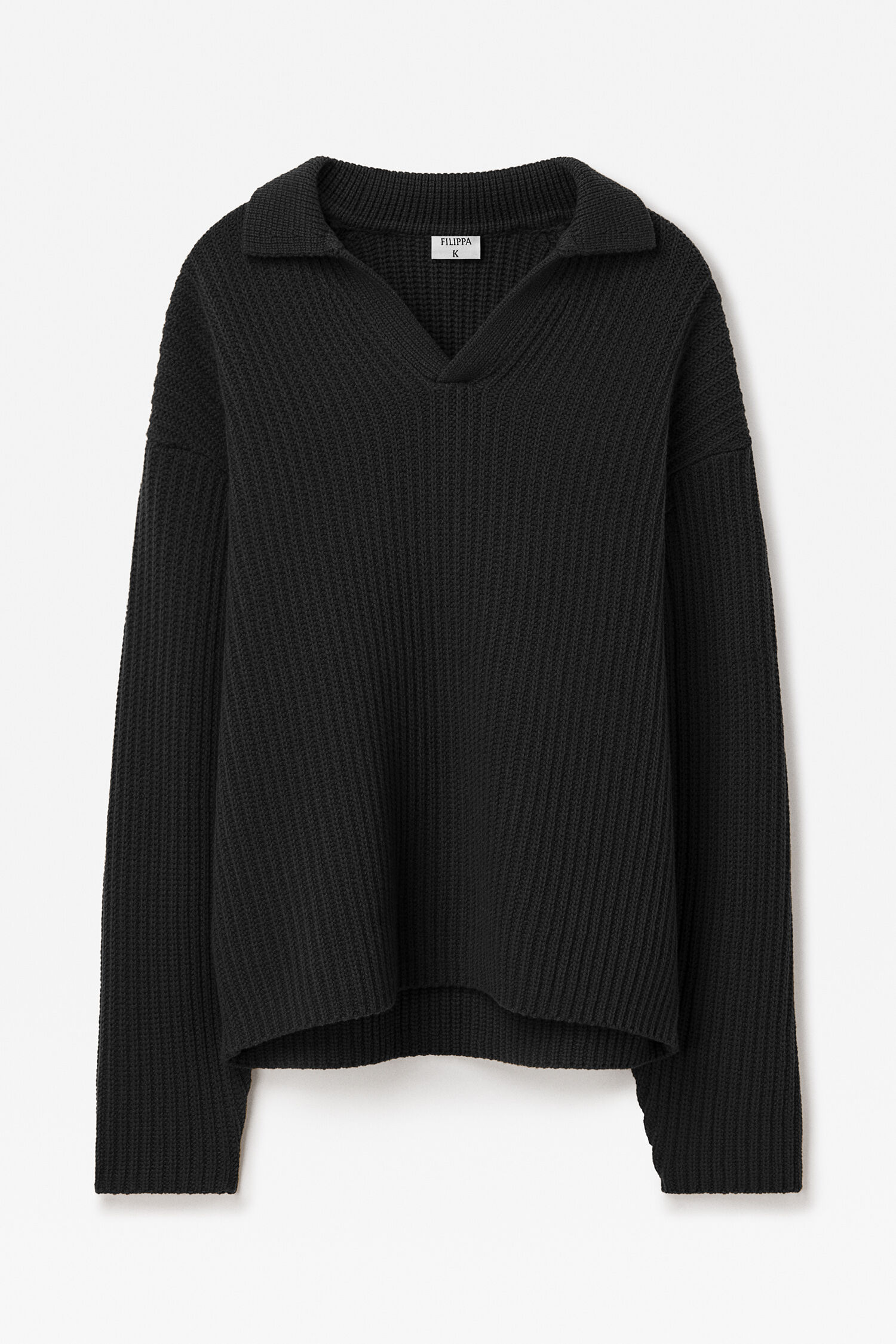 Chunky Ribbed Wool Polo