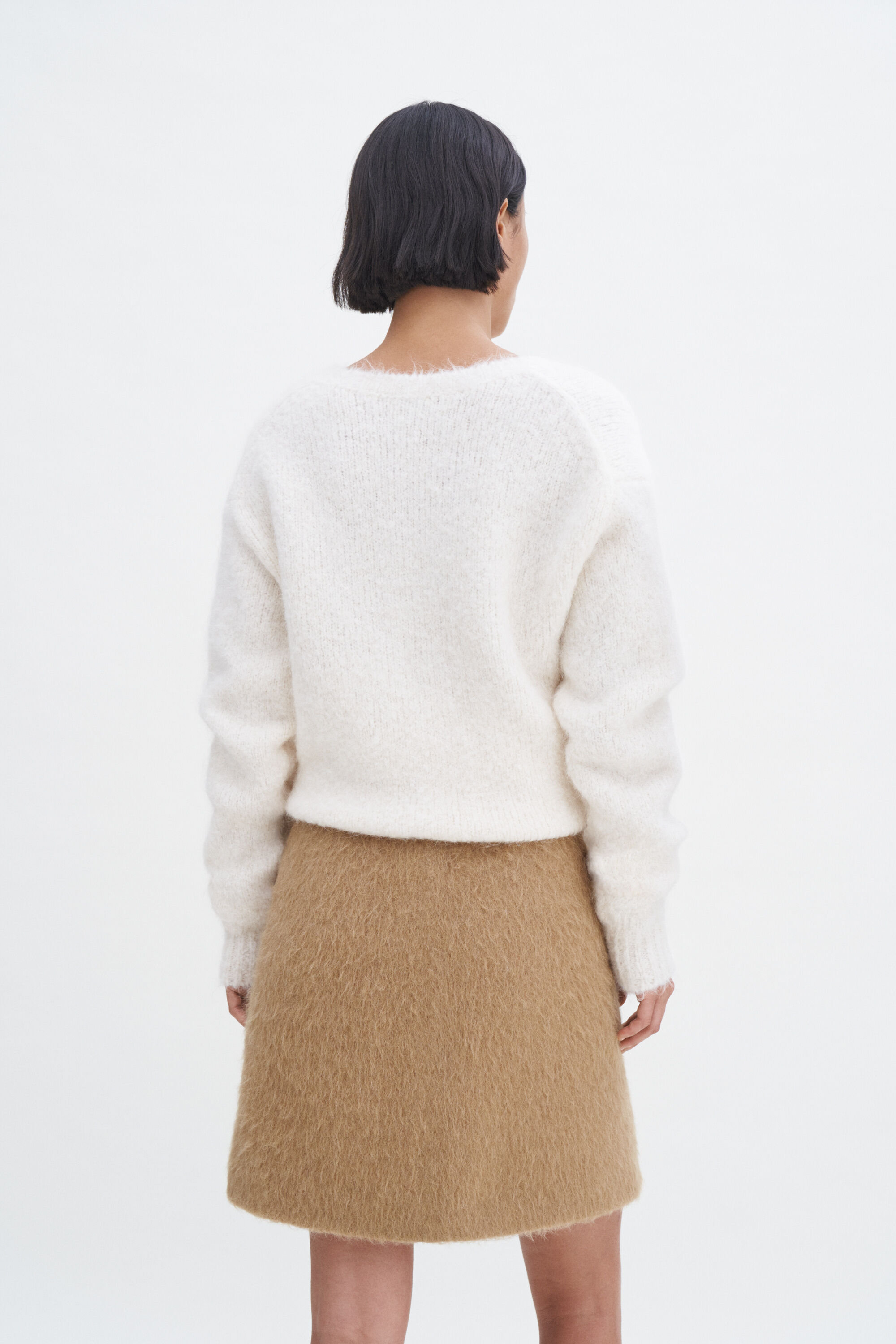 Wool skirt cream sweater outlet