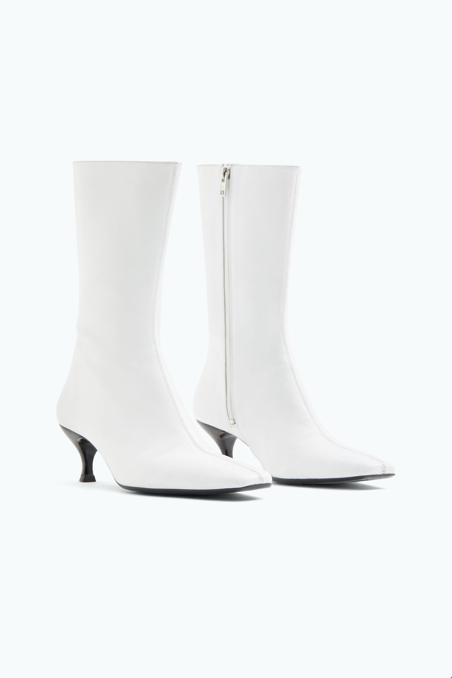 Square toe white ankle boots discount
