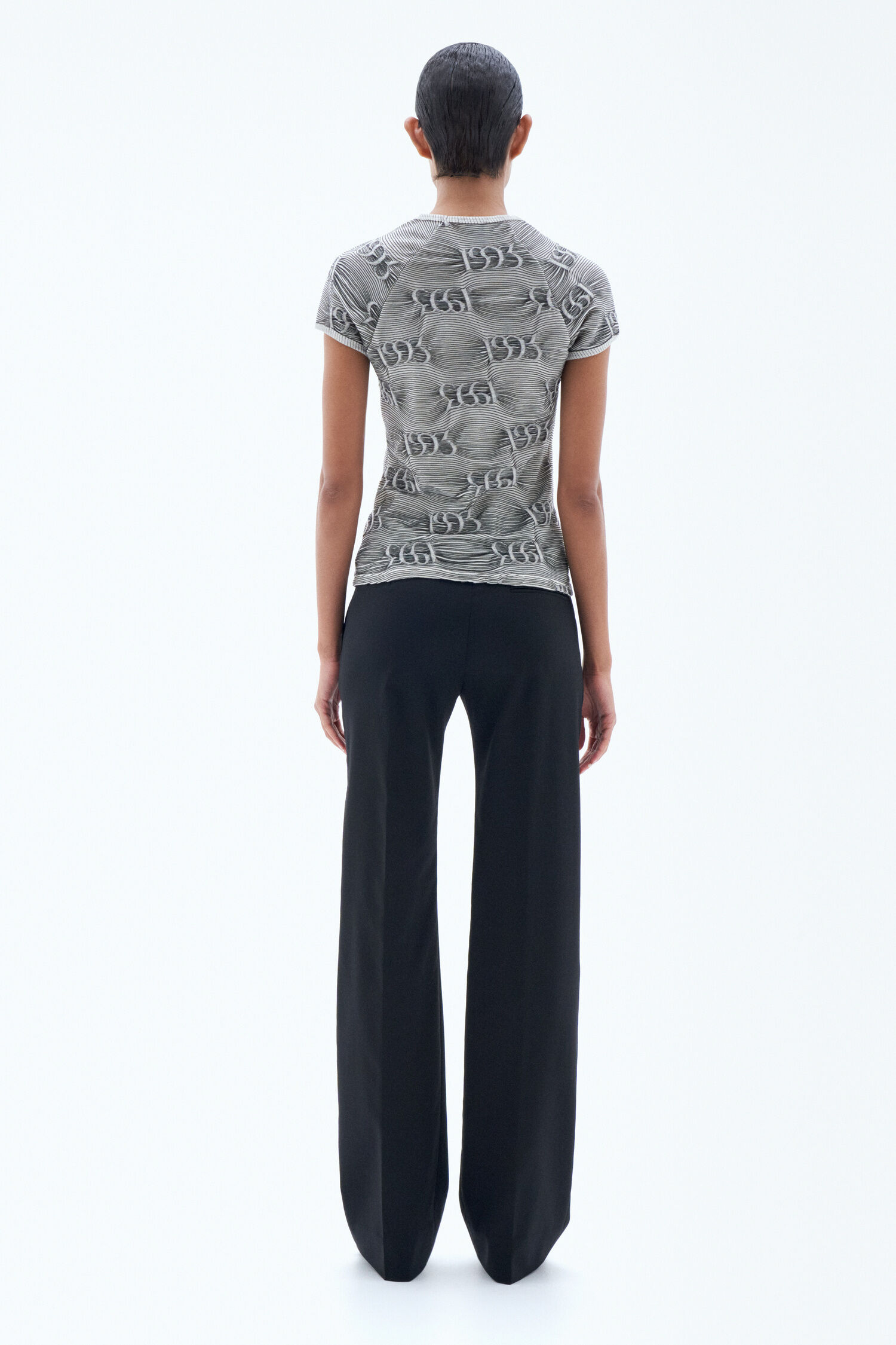 Jacquard Cap Sleeve Tee