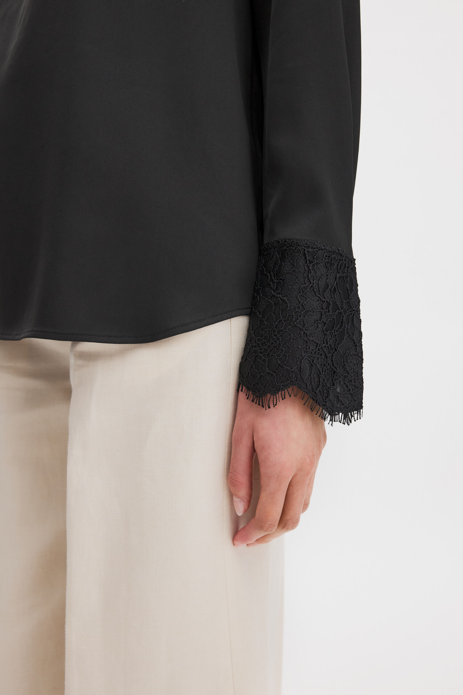 Lace Cuff Detail Blouse