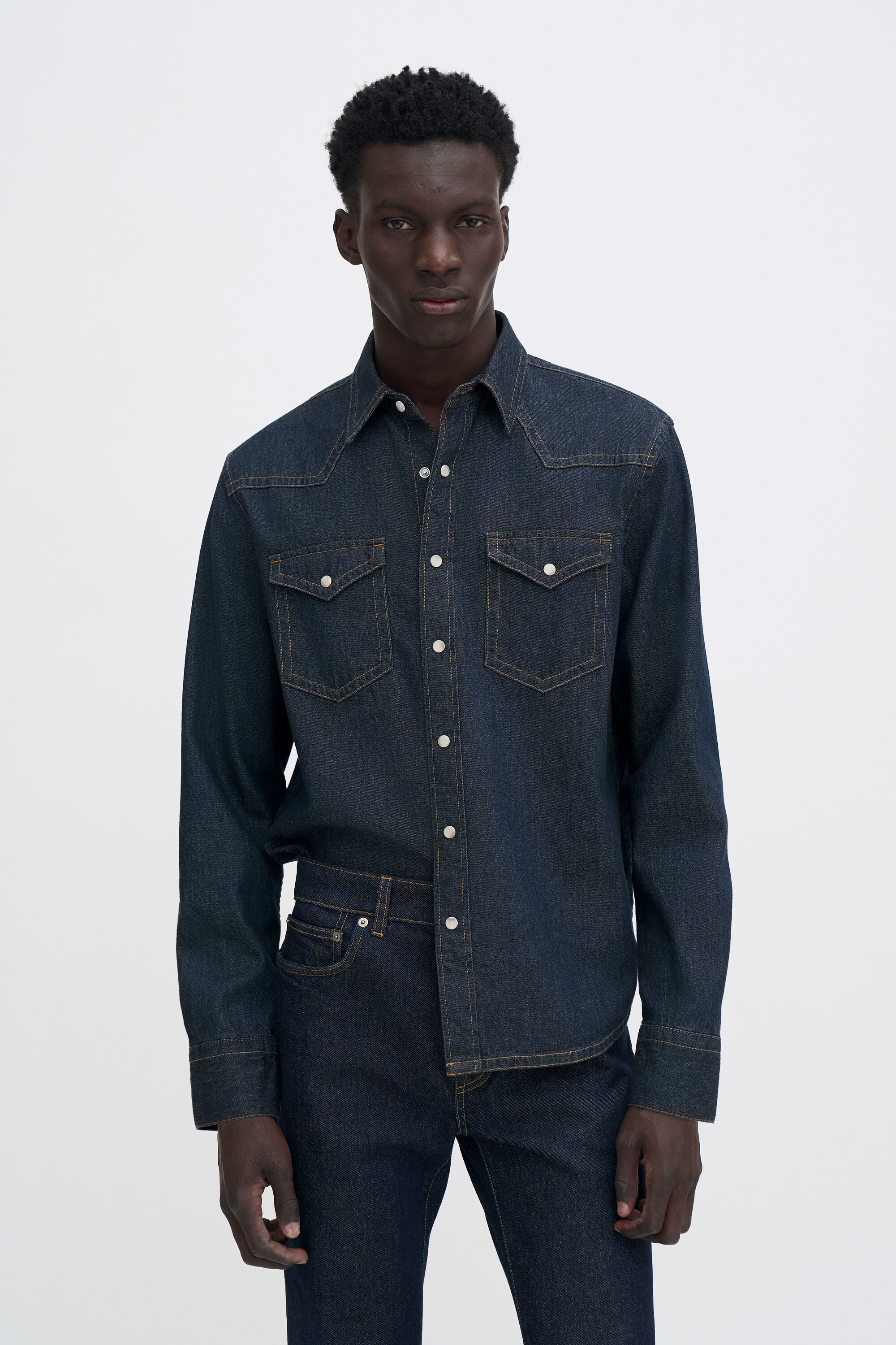 Western Denim Shirt - Rinsed Blue Wash | FILIPPA K