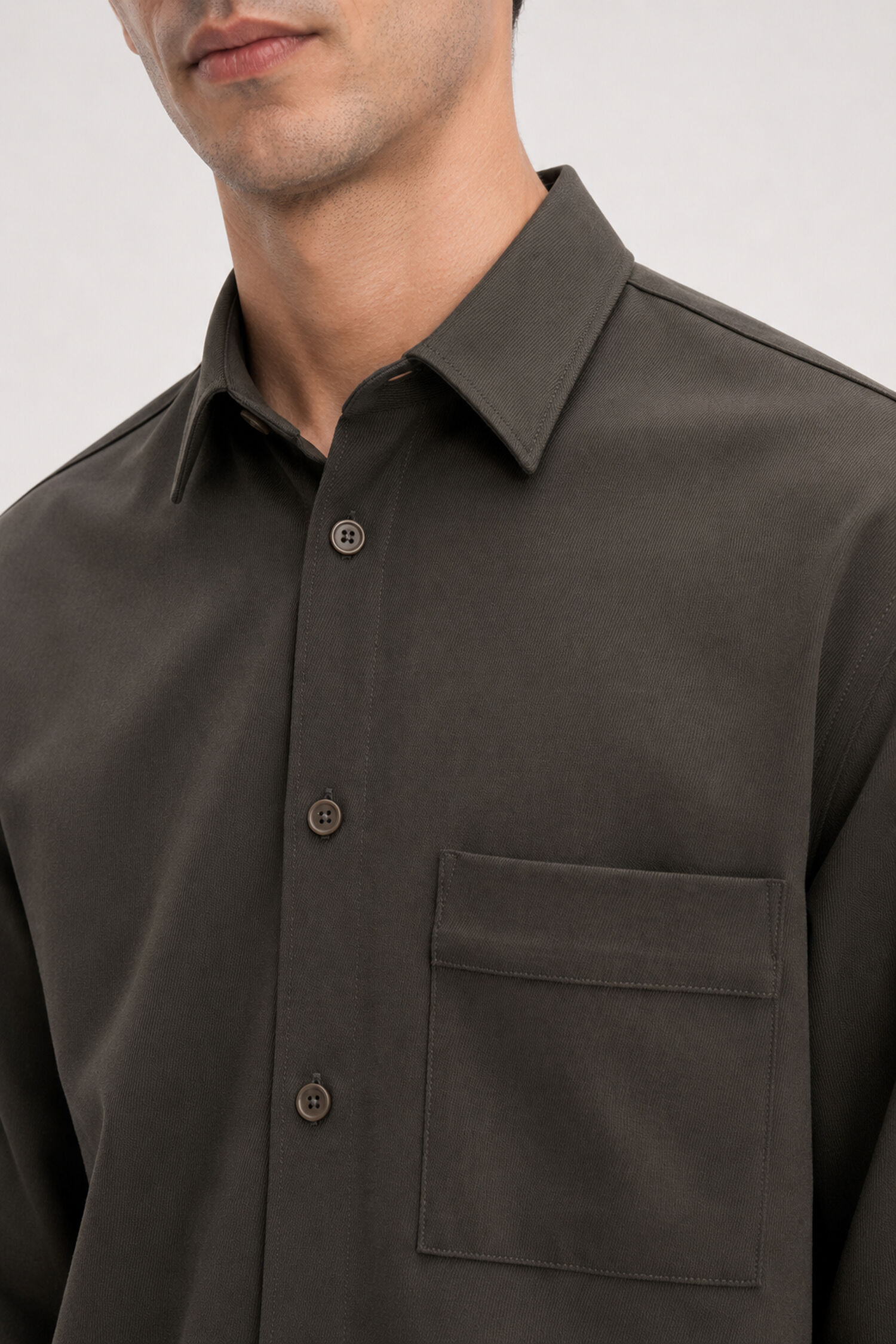 Boxy Wool Twill Shirt