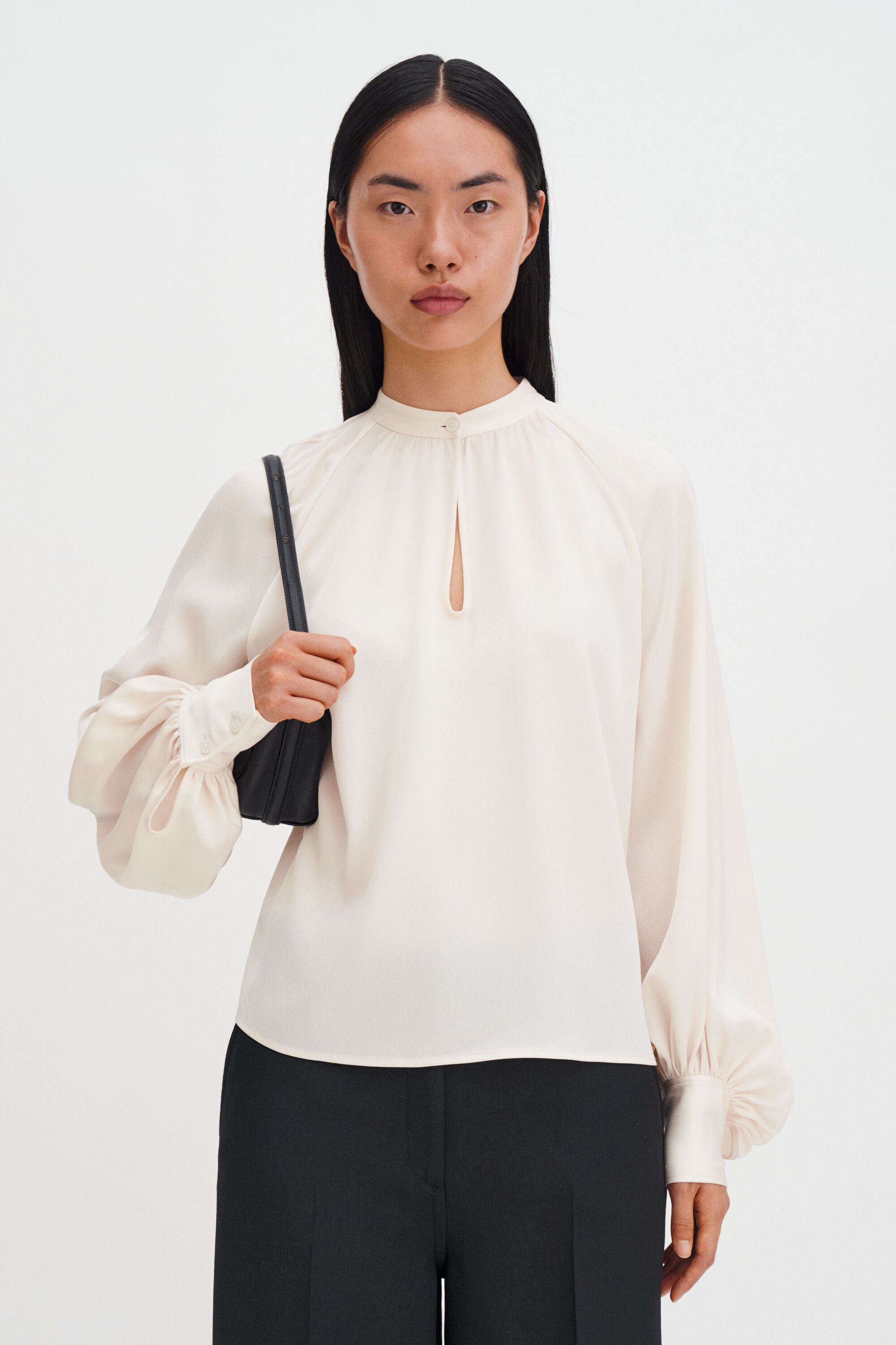 Stand Collar Blouse - Cream | FILIPPA K Stand Collar Blouse - Cream | FILIPPA K