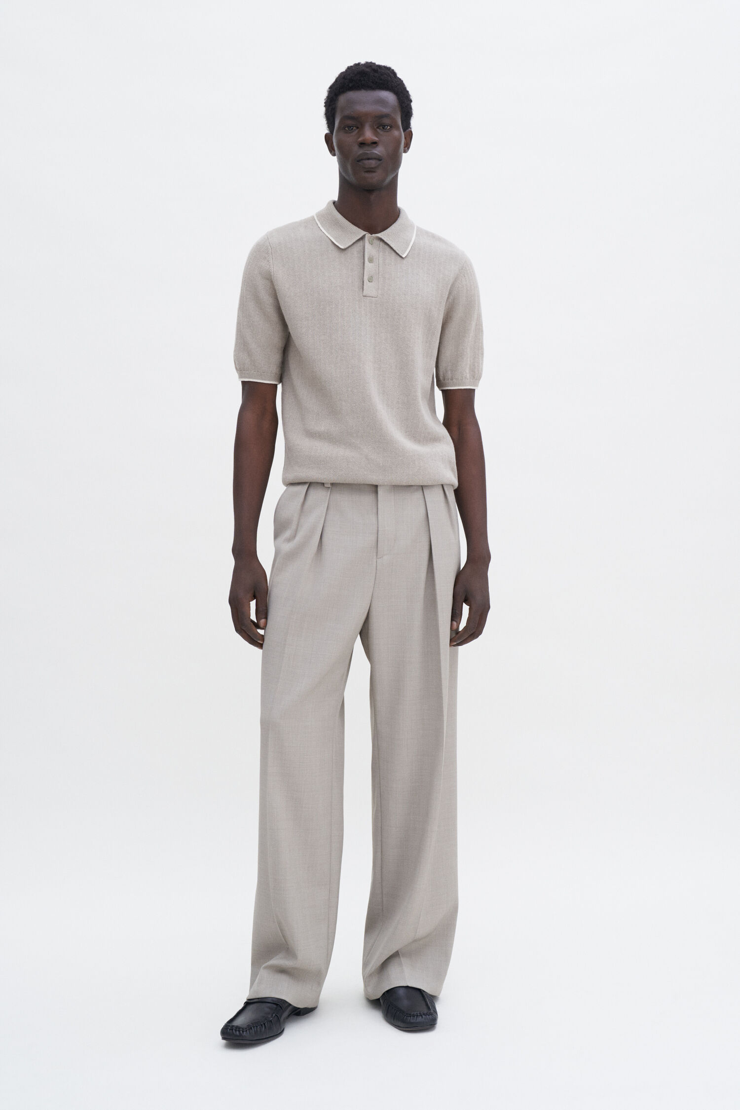 Linen Cotton Knit Polo