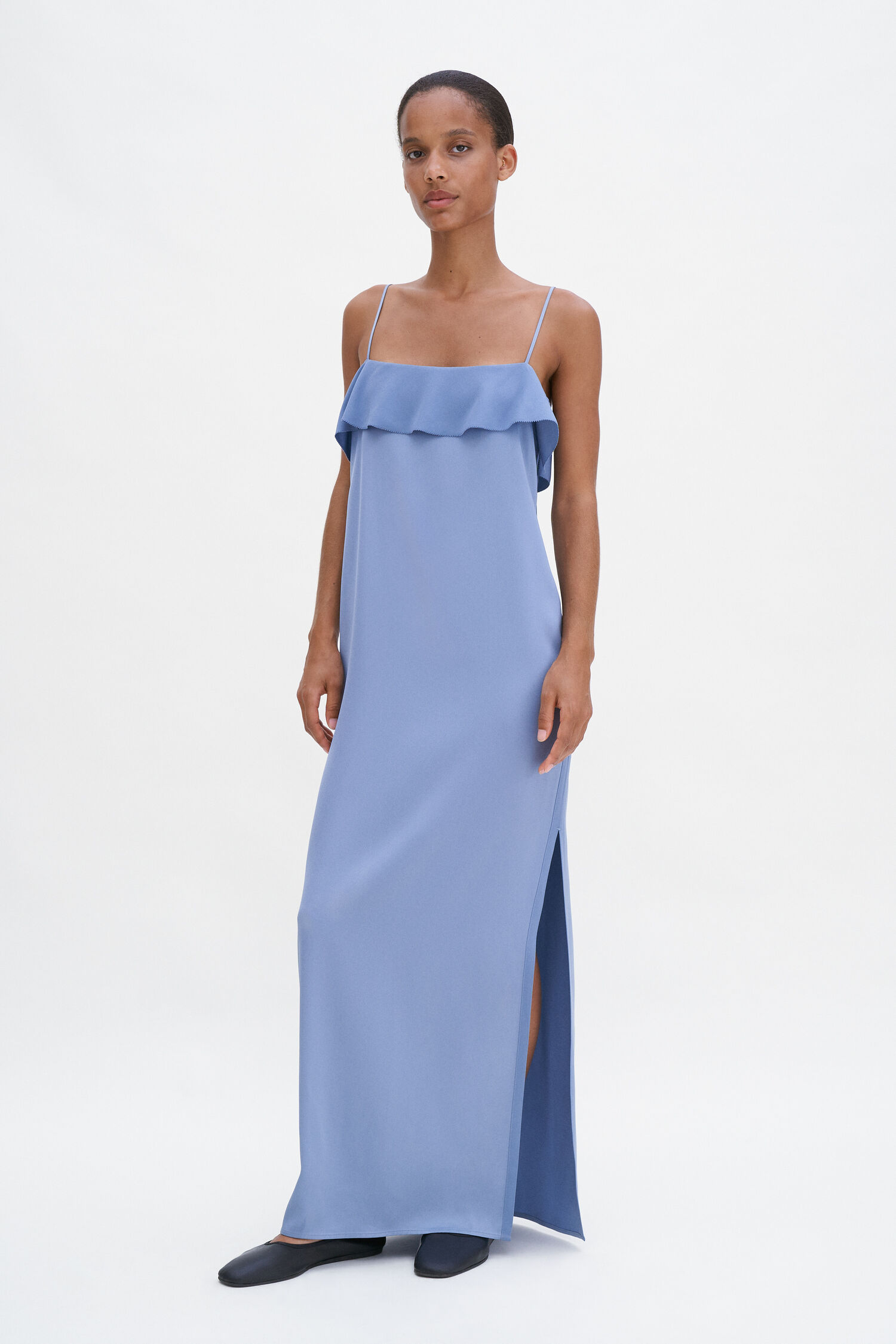 Fluid Draped Strap Dress