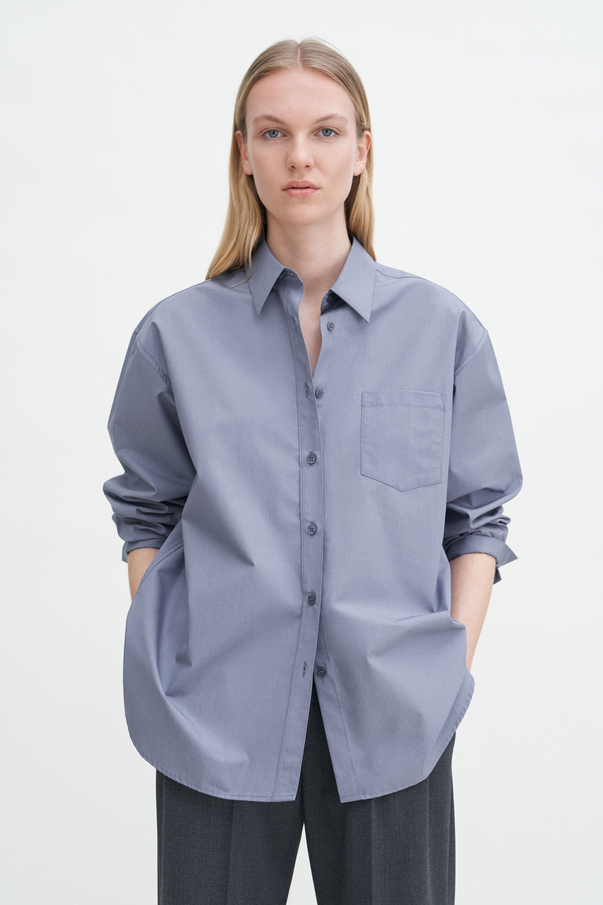 Sammy Shirt - Grey Blue | FILIPPA K