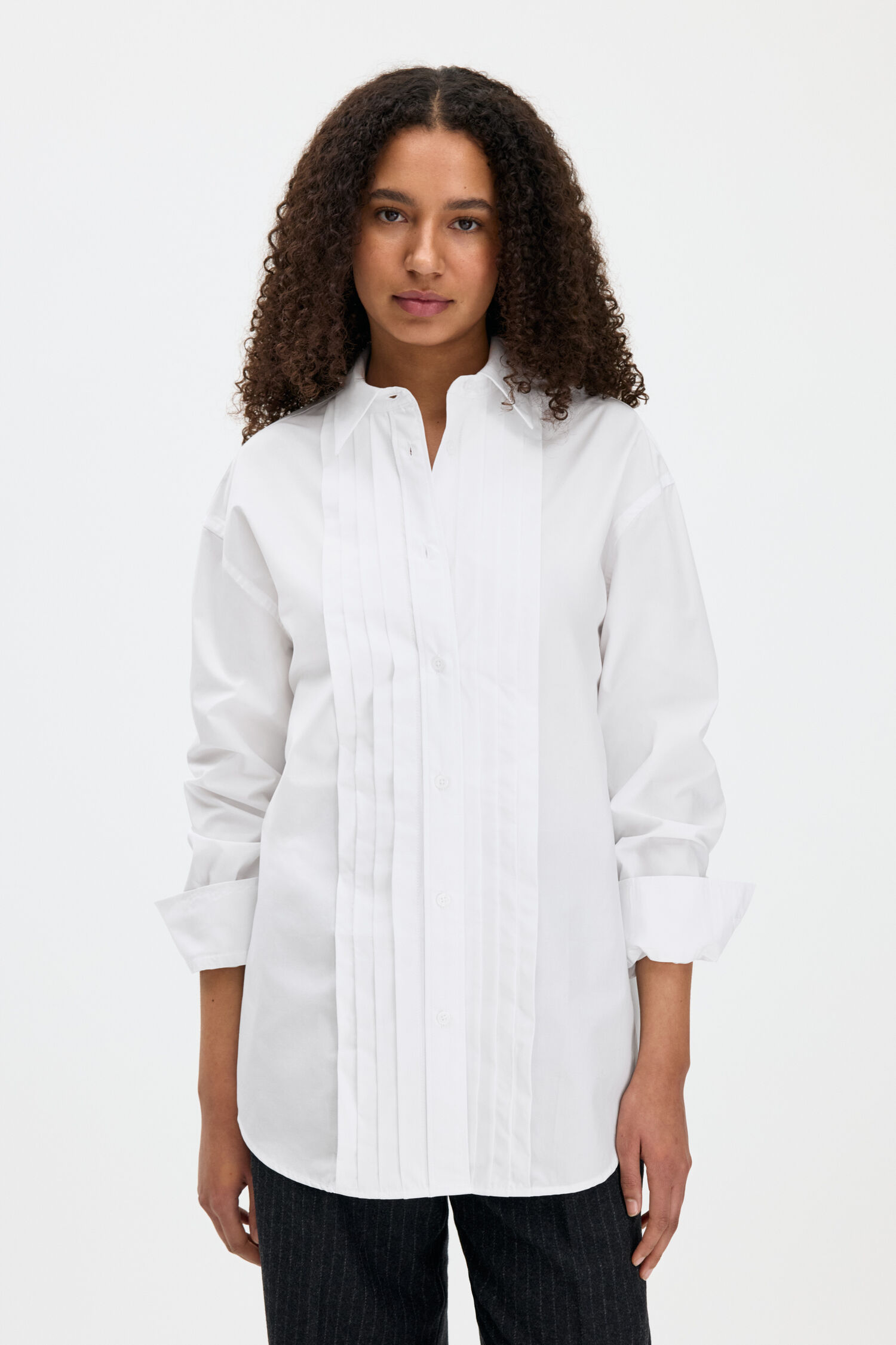 Pleated Poplin Shirt