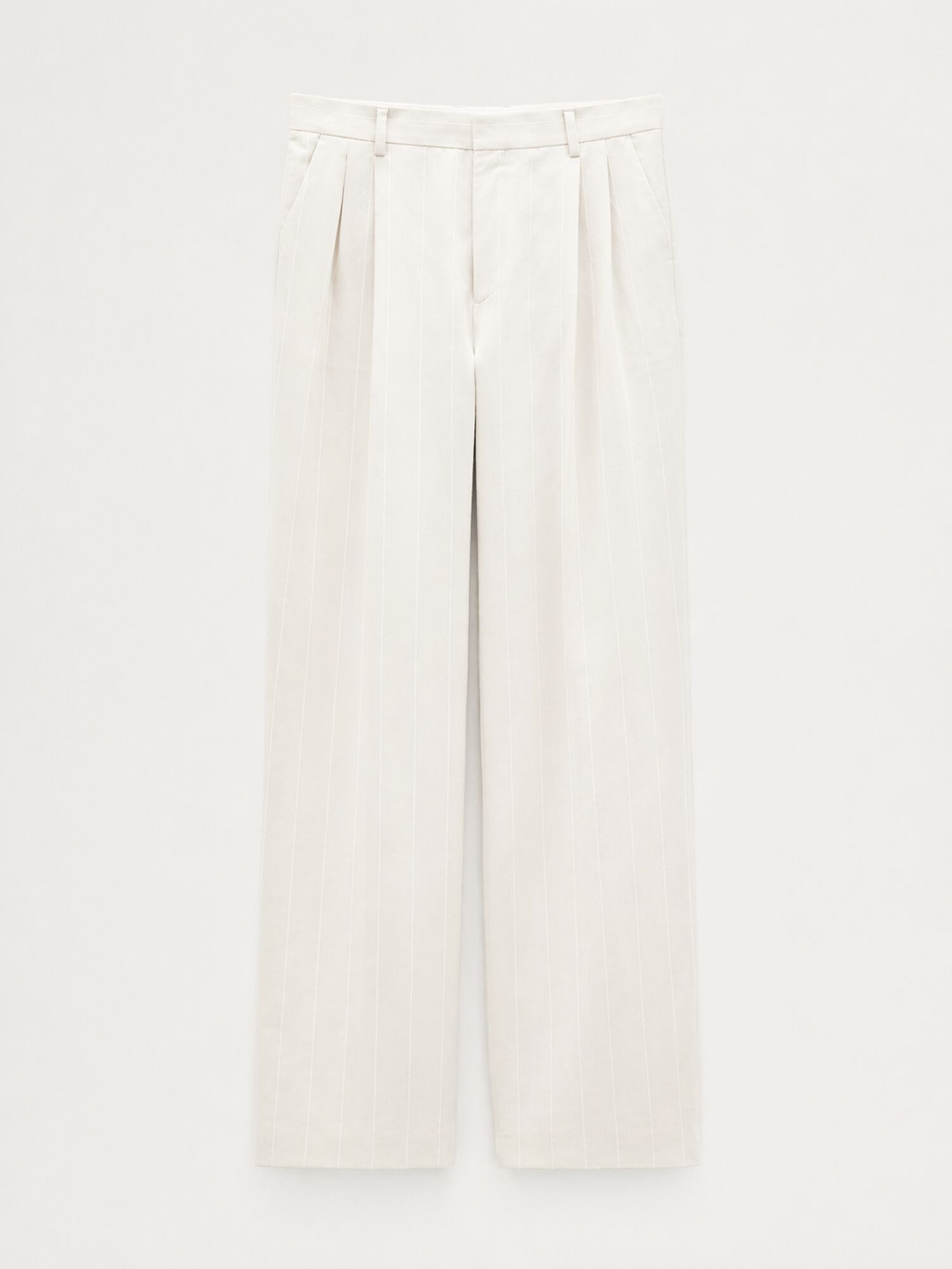 Pleated Pinstripe Trousers